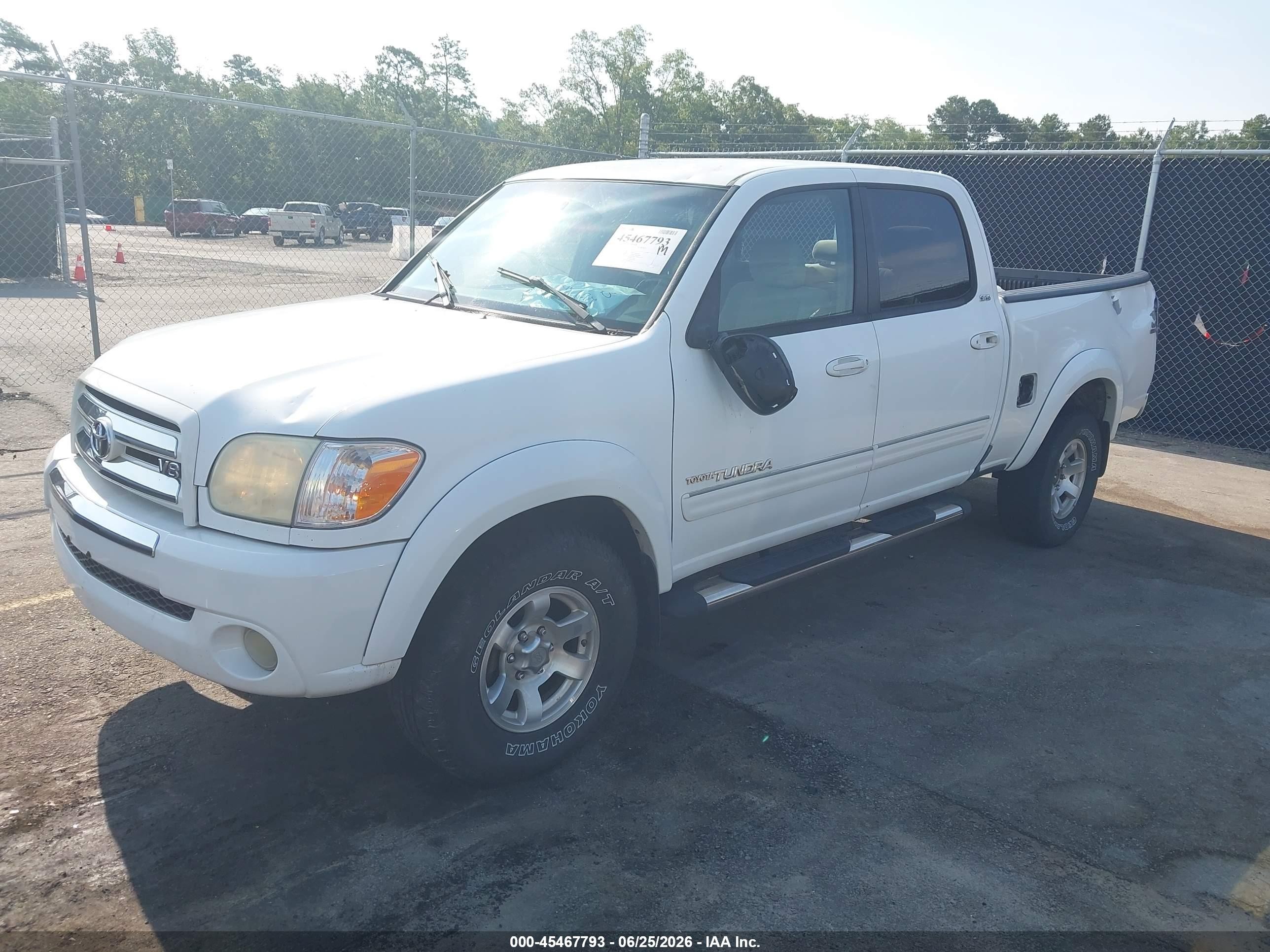 2006 Toyota Tundra Sr5 V8 White vin: 5TBDT441X6S507814