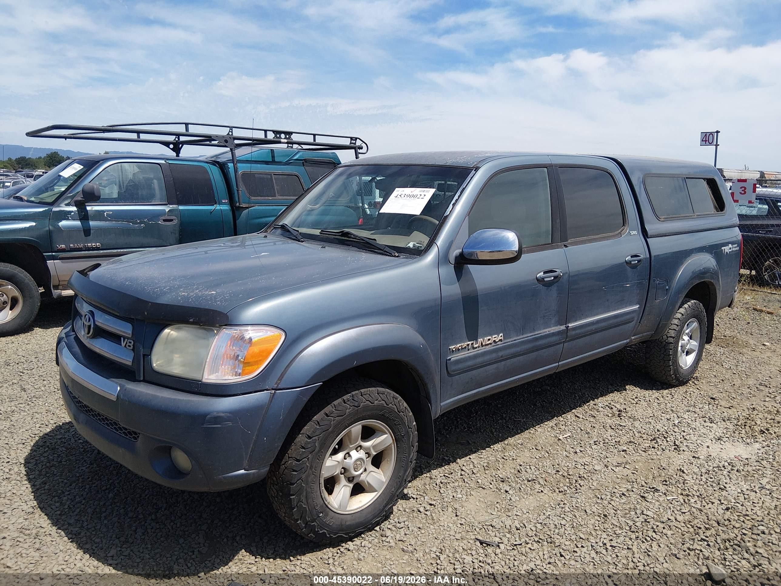 2006 Toyota Tundra Sr5 V8 Light Blue vin: 5TBDT441X6S534172