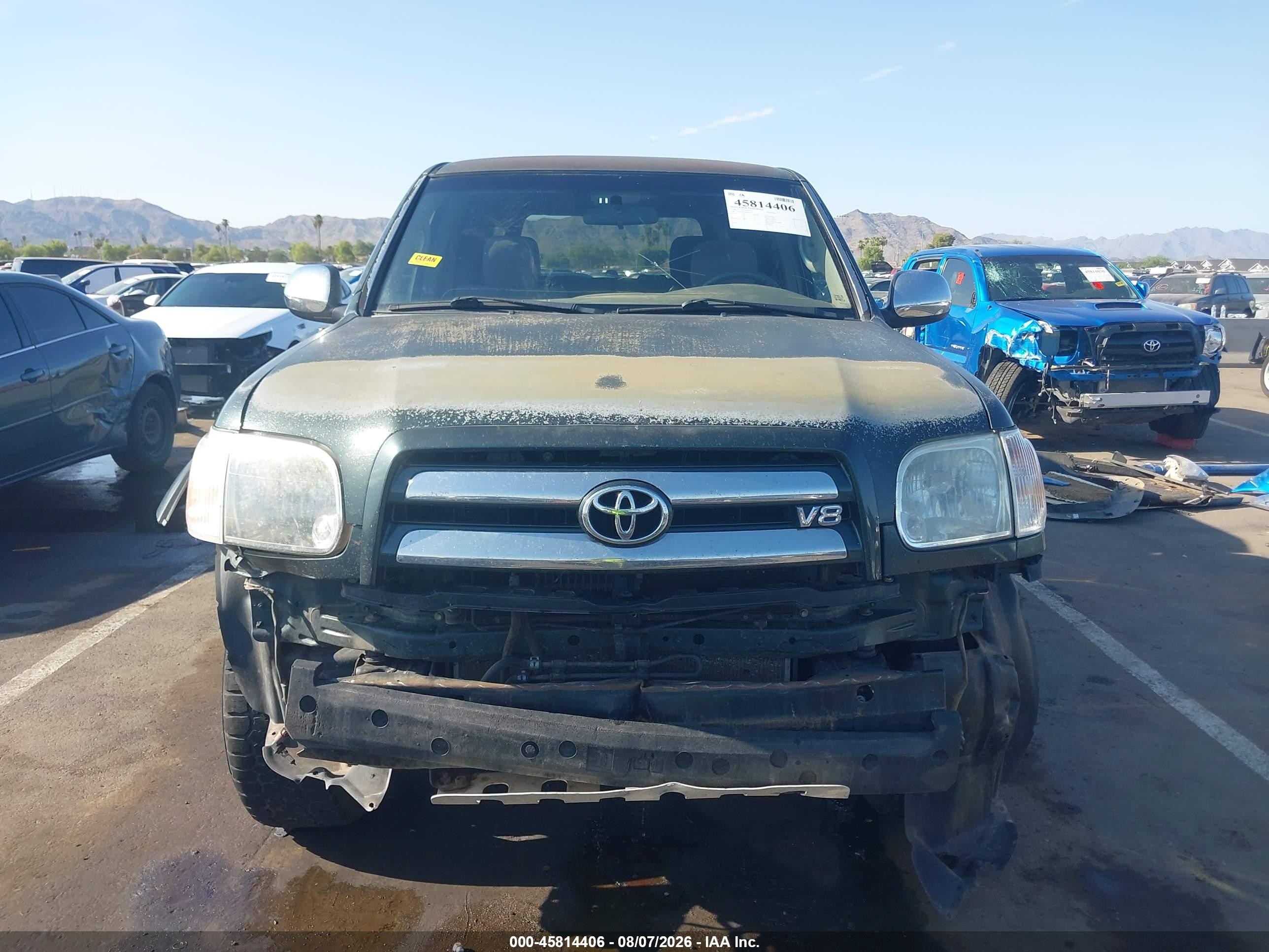 2006 Toyota Tundra Sr5 V8 Green vin: 5TBDT441X6S538237