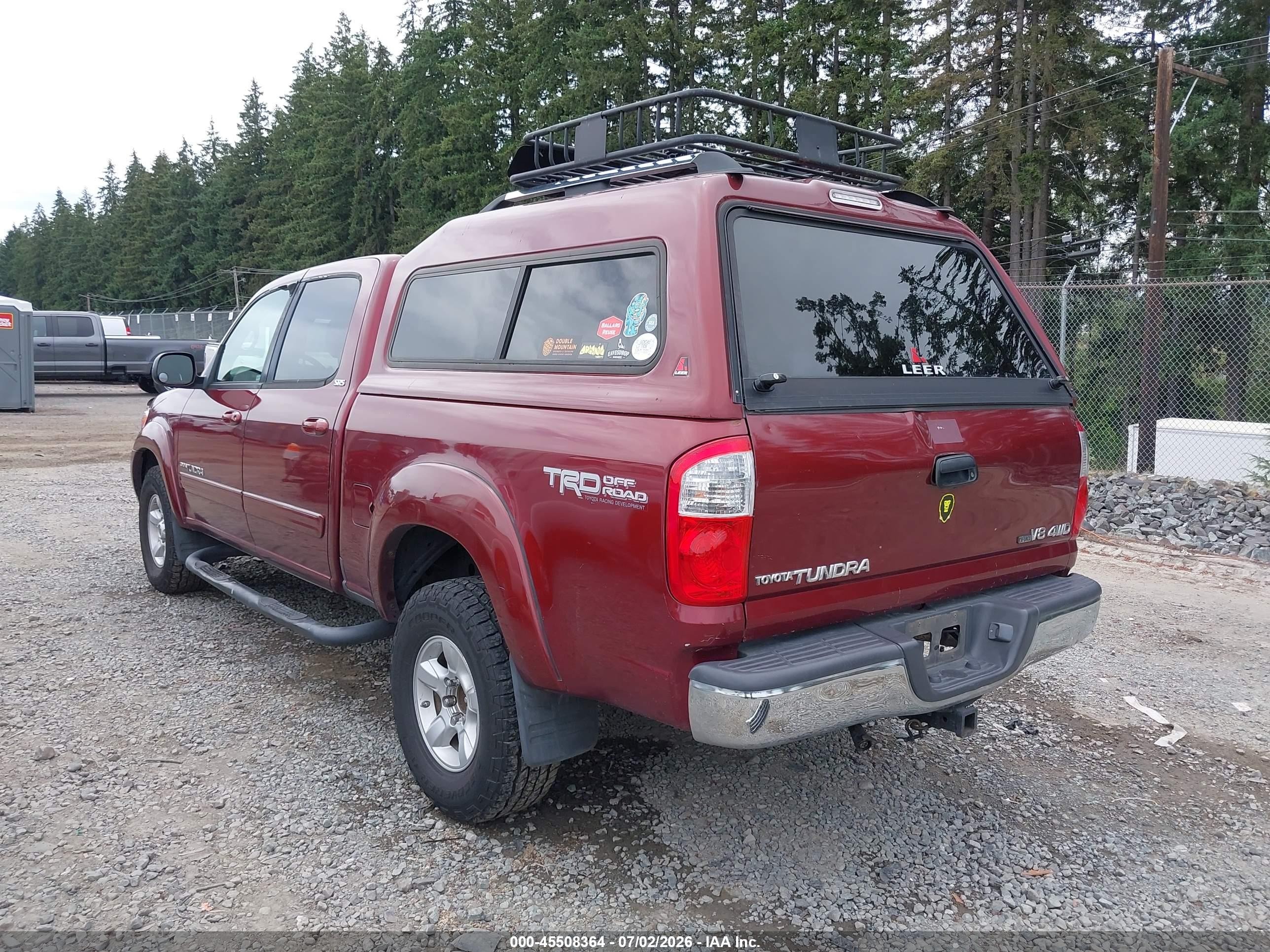 2006 Toyota Tundra Sr5 V8 Red vin: 5TBDT441X6S545947