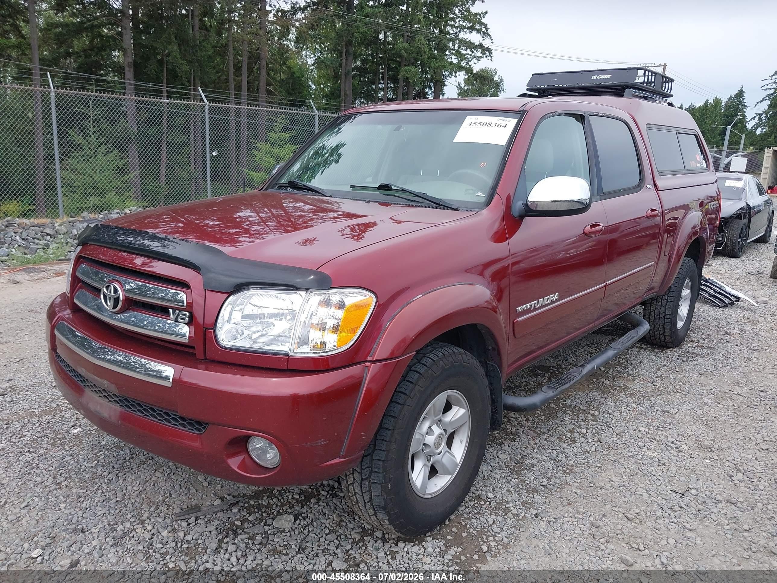 2006 Toyota Tundra Sr5 V8 Red vin: 5TBDT441X6S545947