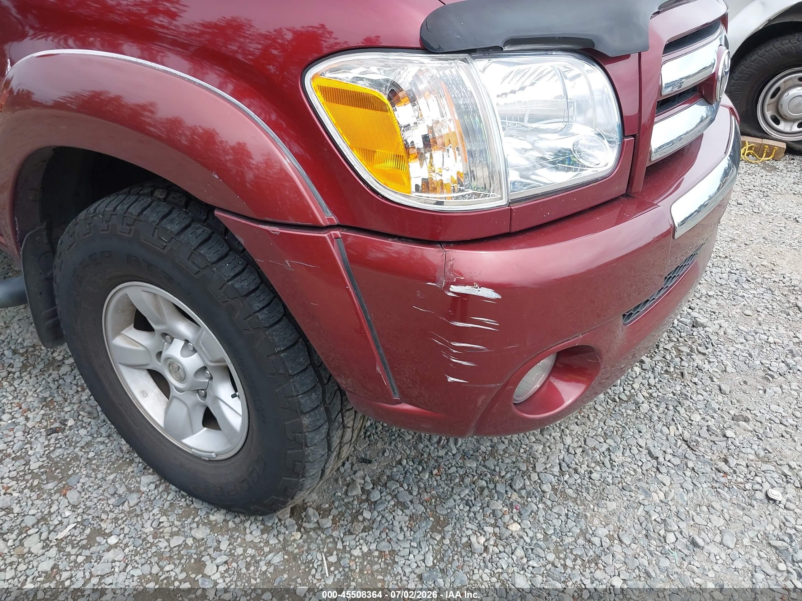 2006 Toyota Tundra Sr5 V8 Red vin: 5TBDT441X6S545947