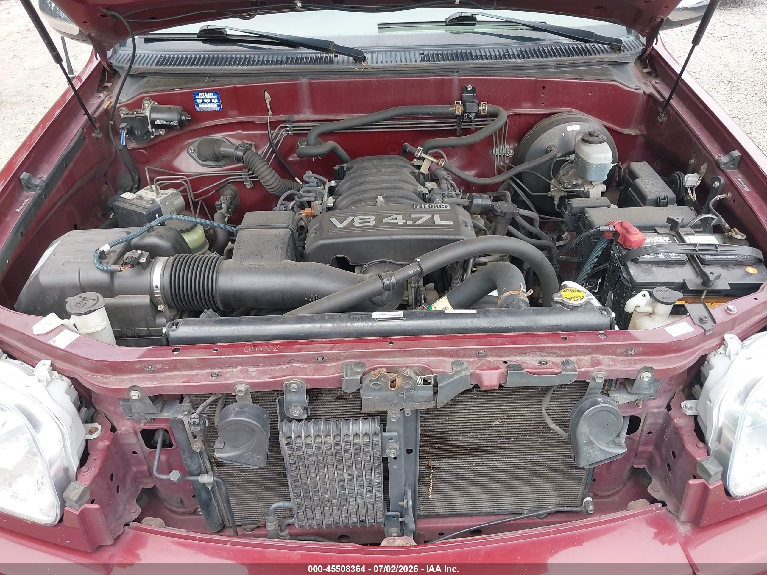 2006 Toyota Tundra Sr5 V8 Red vin: 5TBDT441X6S545947