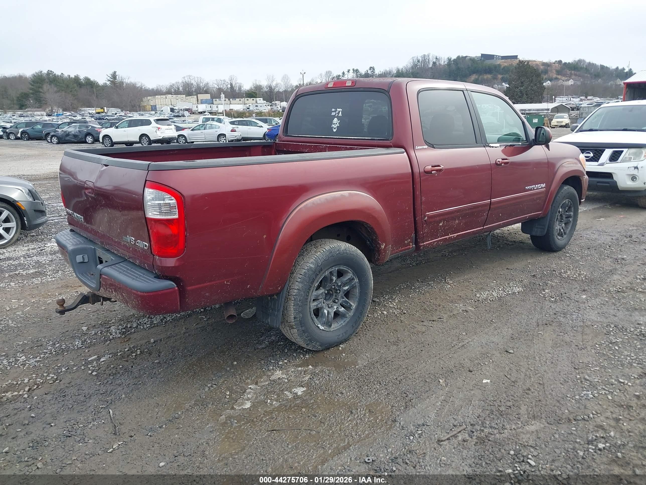2005 Toyota Tundra Limited V8 Красный vin: 5TBDT48135S494655