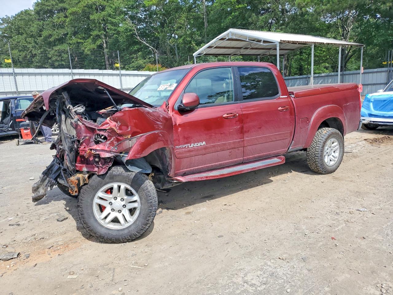 2004 Toyota Tundra Double Cab Limited Burgundy vin: 5TBDT48164S451085