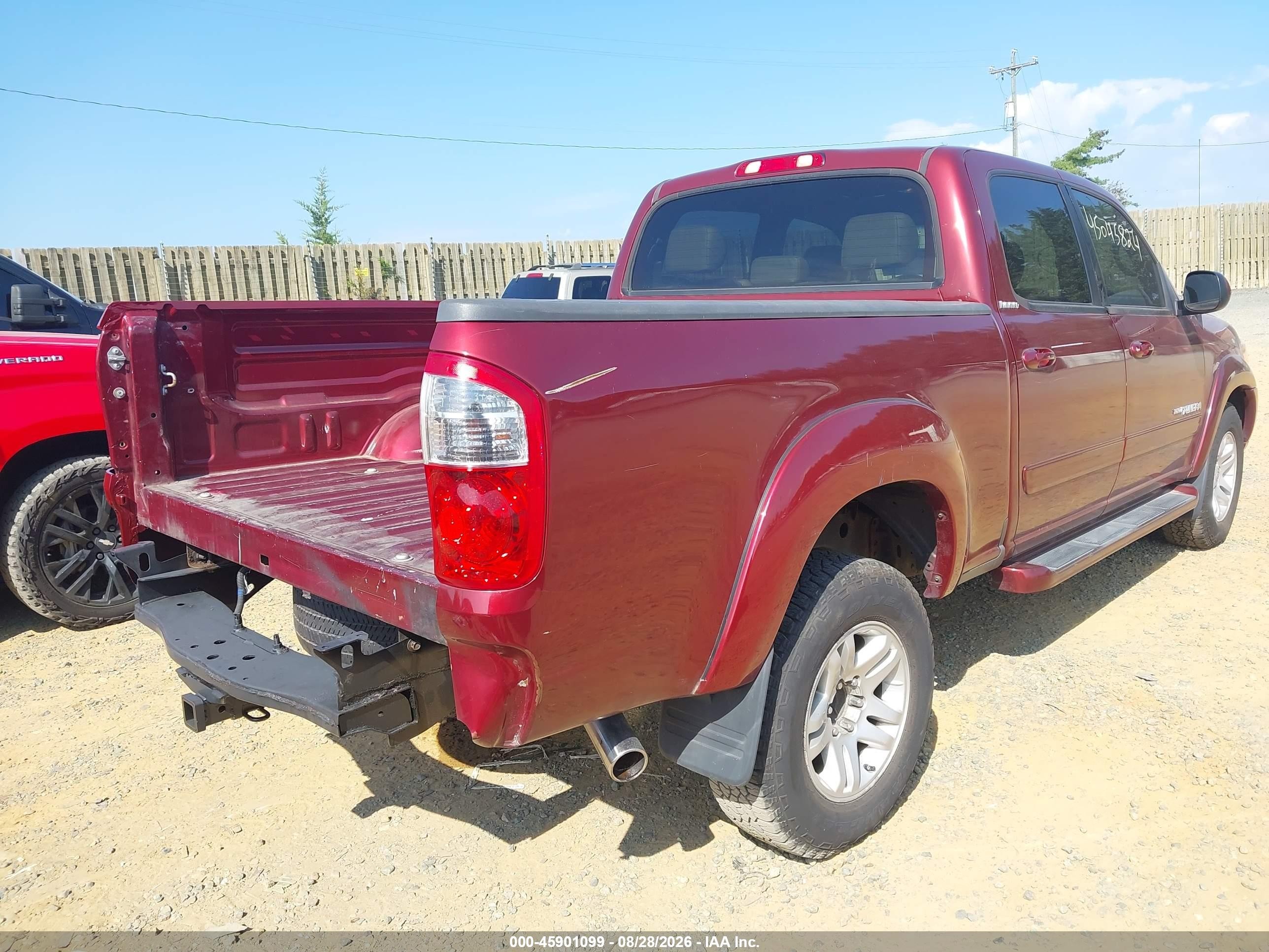 2006 Toyota Tundra Limited V8 Burgundy vin: 5TBDT48176S511393