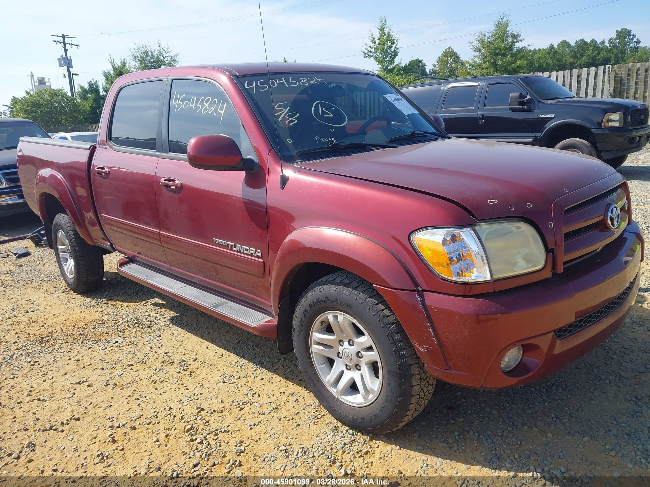 2006 Toyota Tundra Limited V8 Burgundy vin: 5TBDT48176S511393
