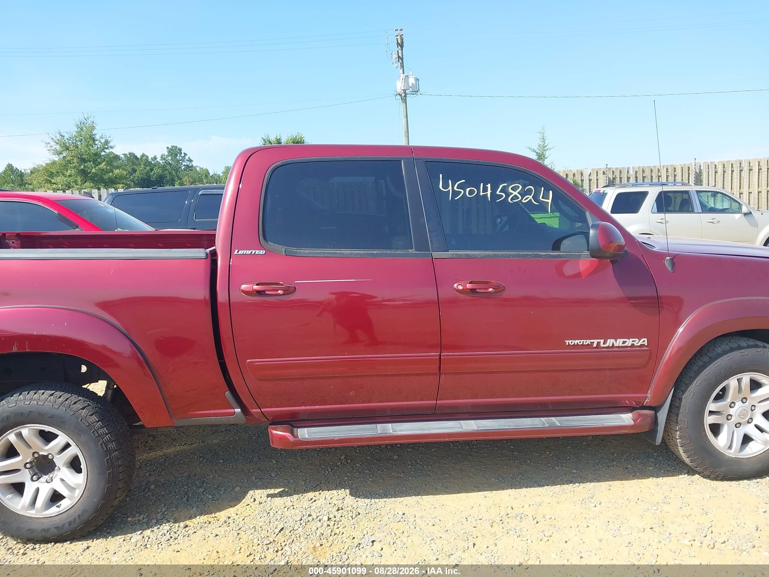 2006 Toyota Tundra Limited V8 Burgundy vin: 5TBDT48176S511393