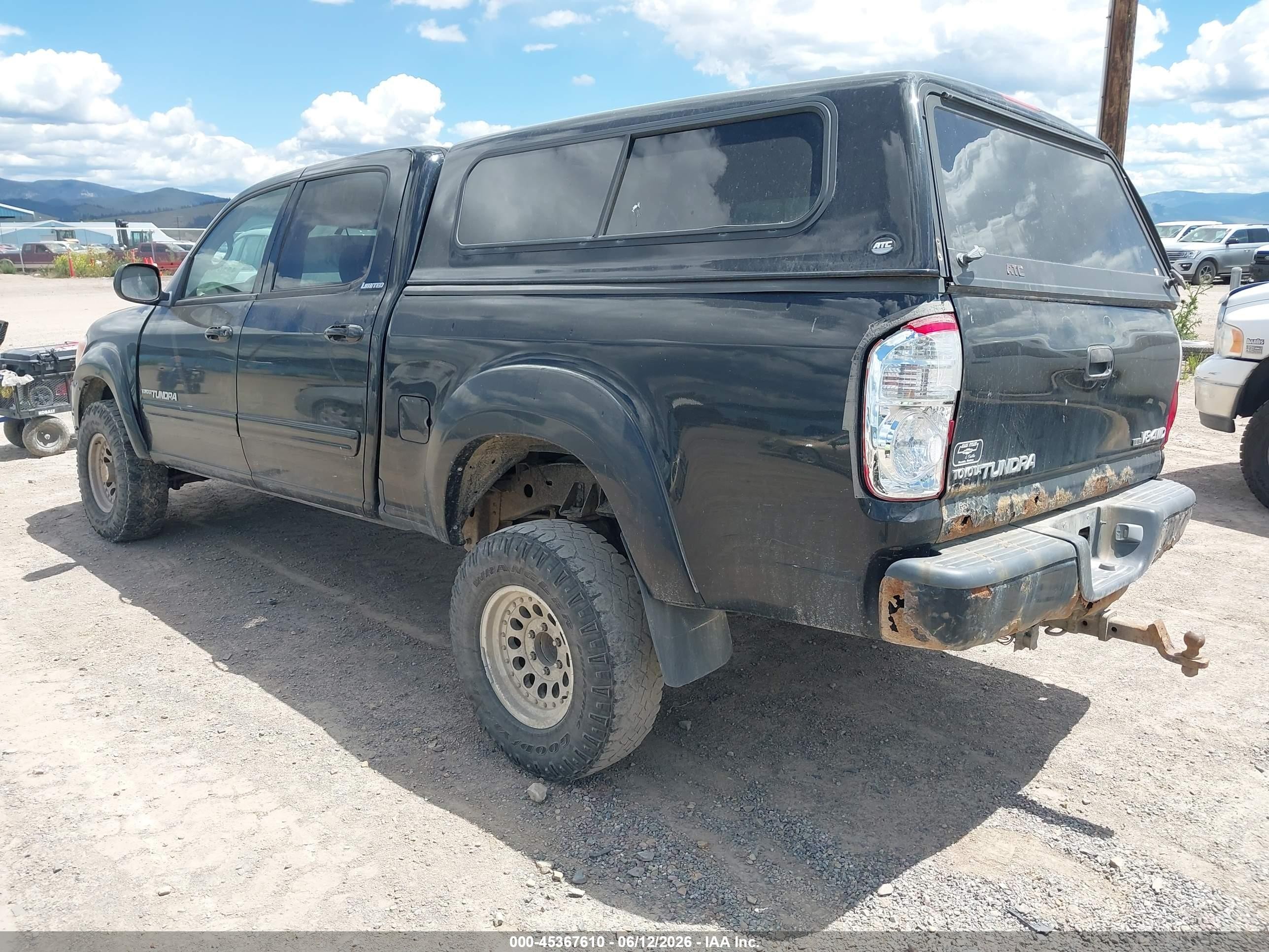2005 Toyota Tundra Limited V8 Black vin: 5TBDT48185S498748