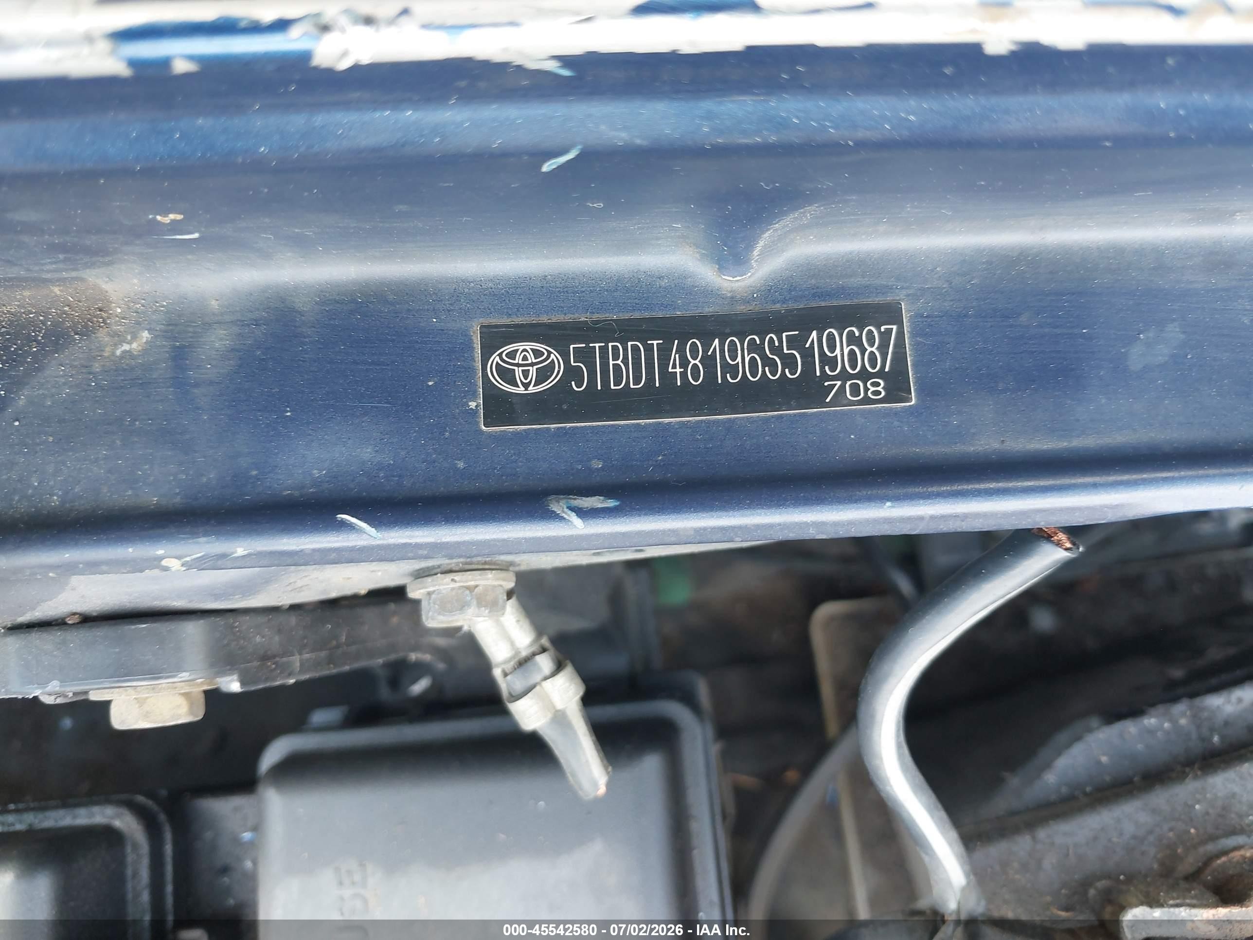 2006 Toyota Tundra Limited V8 Blue vin: 5TBDT48196S519687