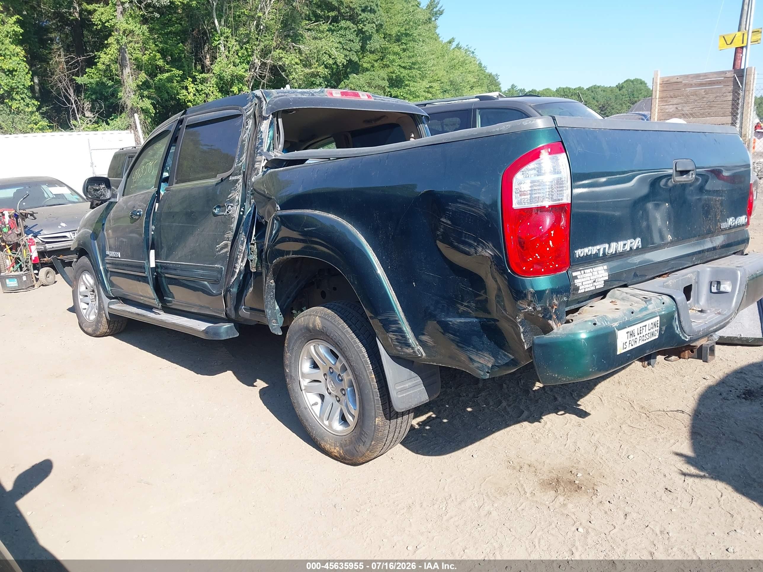 2004 Toyota Tundra Limited V8 Green vin: 5TBDT481X4S466222