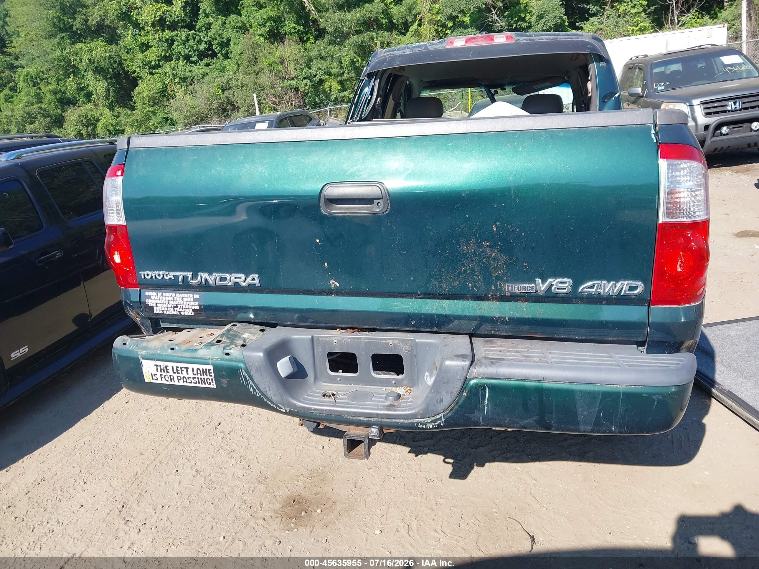 2004 Toyota Tundra Limited V8 Green vin: 5TBDT481X4S466222