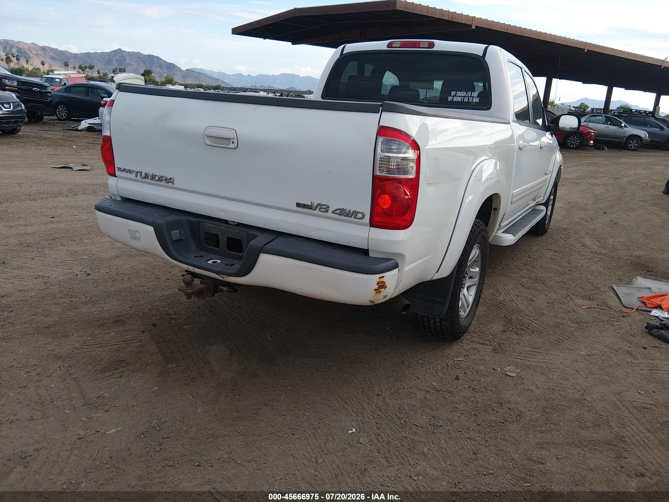 2006 Toyota Tundra Limited V8 White vin: 5TBDT481X6S514353