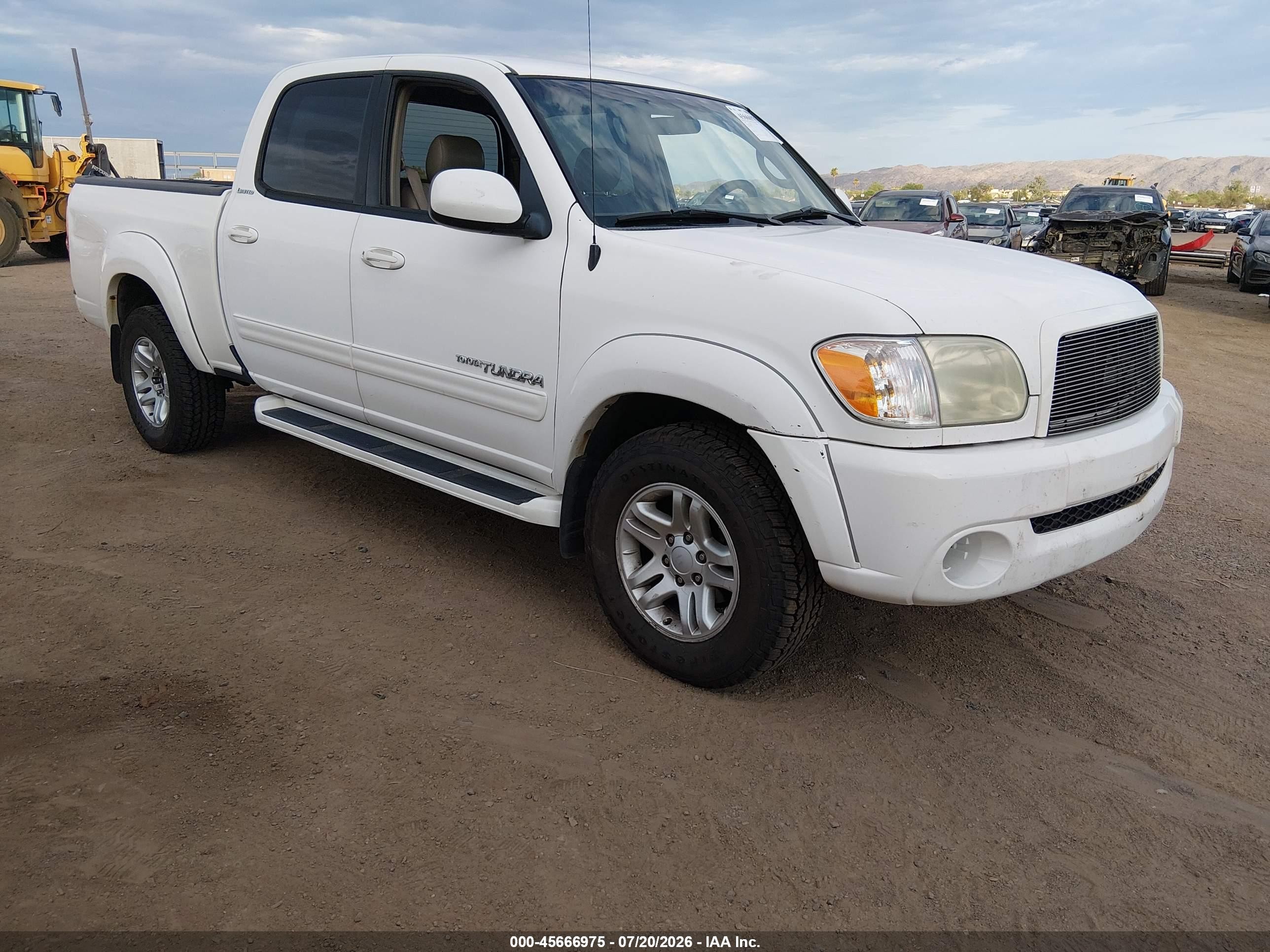 2006 Toyota Tundra Limited V8 White vin: 5TBDT481X6S514353