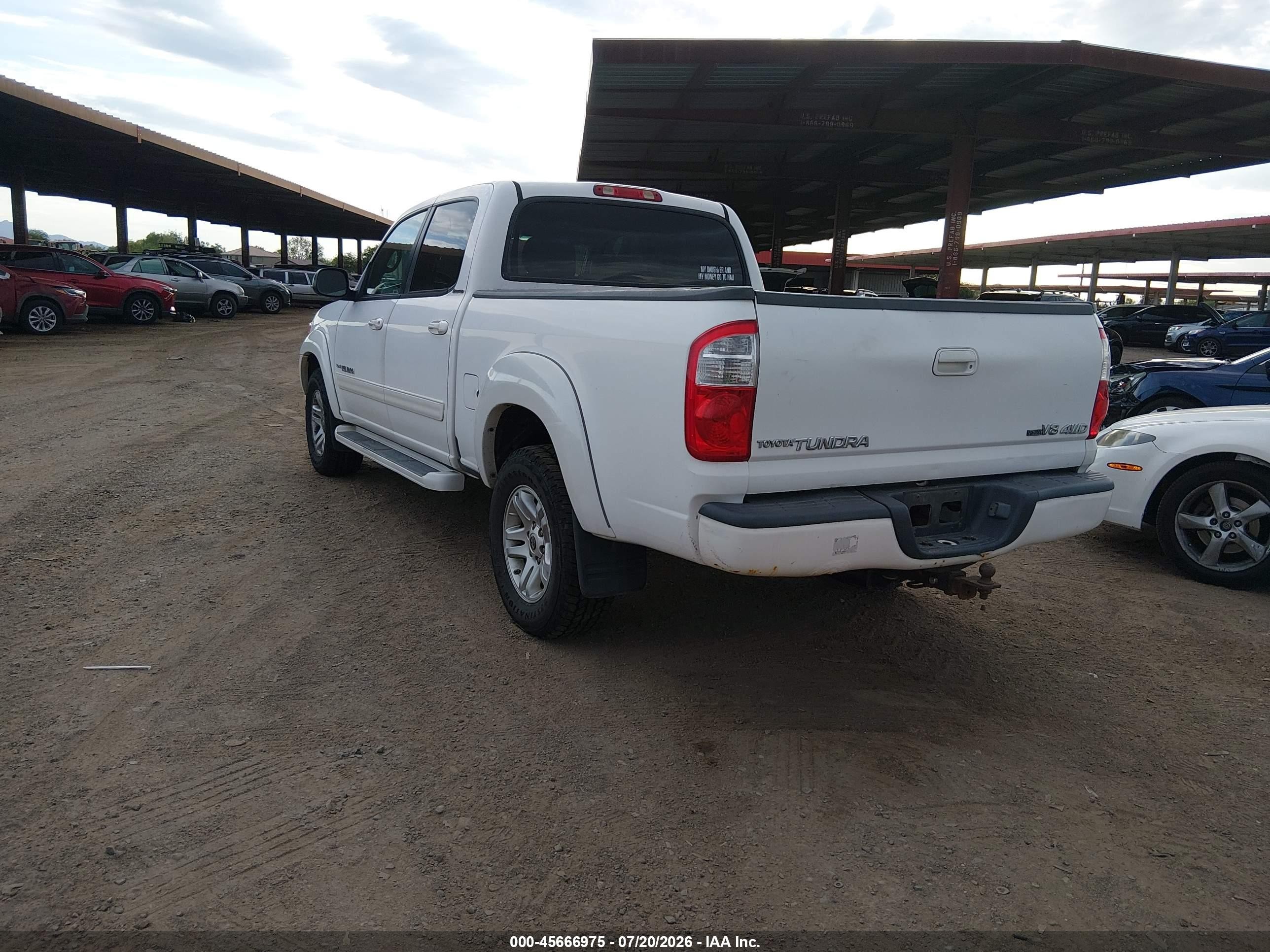 2006 Toyota Tundra Limited V8 White vin: 5TBDT481X6S514353