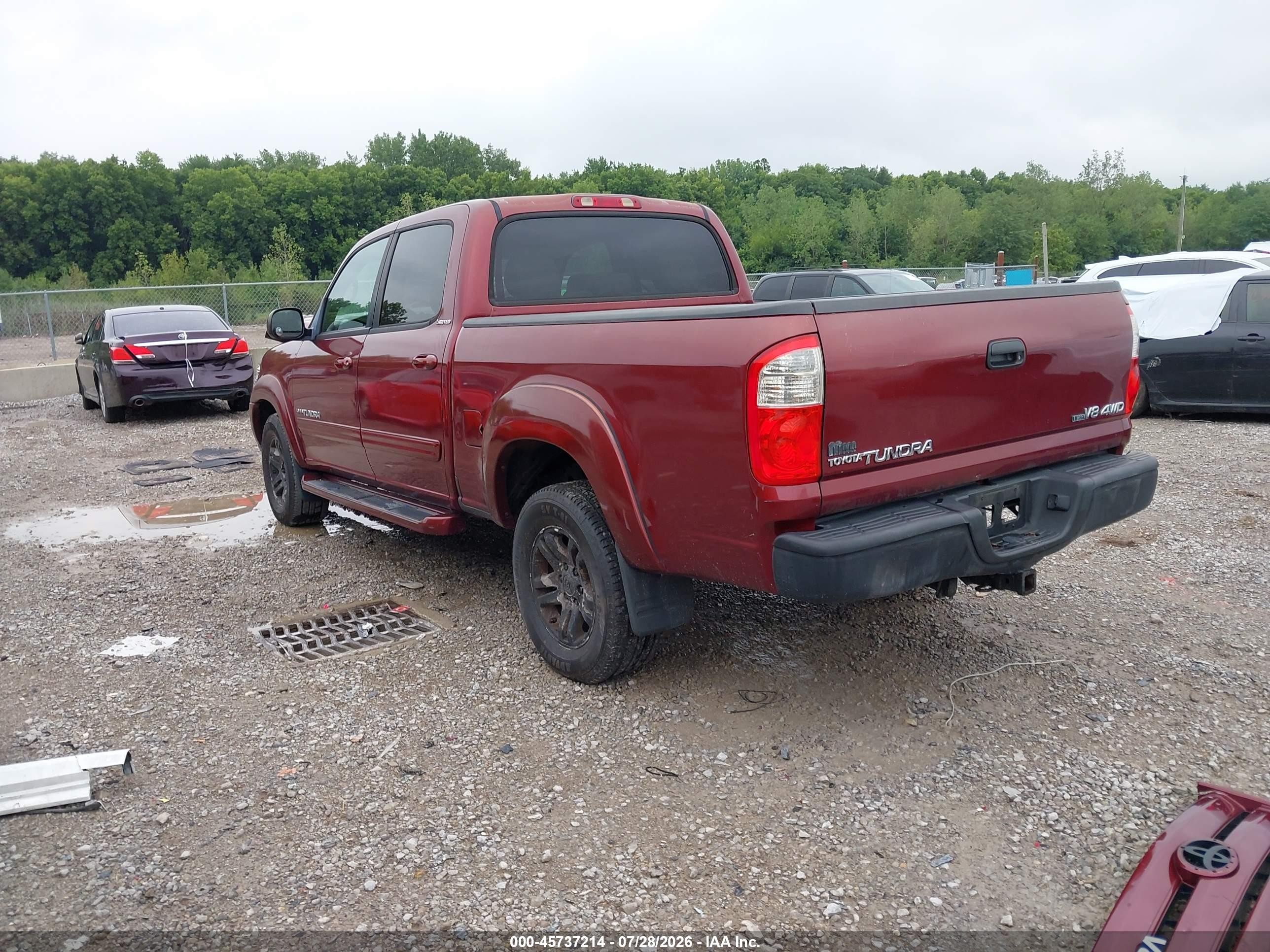 2006 Toyota Tundra Limited V8 Burgundy vin: 5TBDT481X6S526146