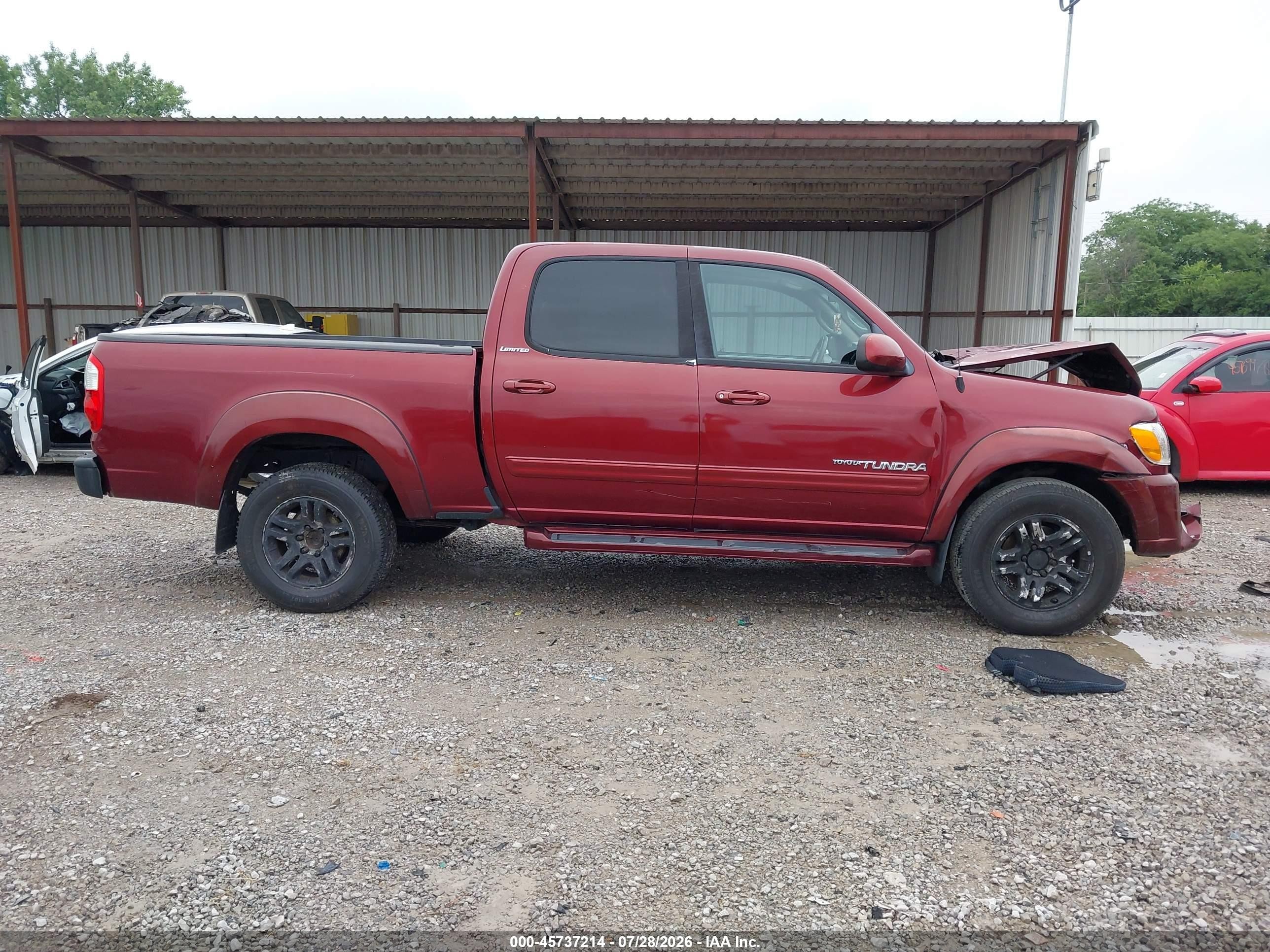 2006 Toyota Tundra Limited V8 Burgundy vin: 5TBDT481X6S526146
