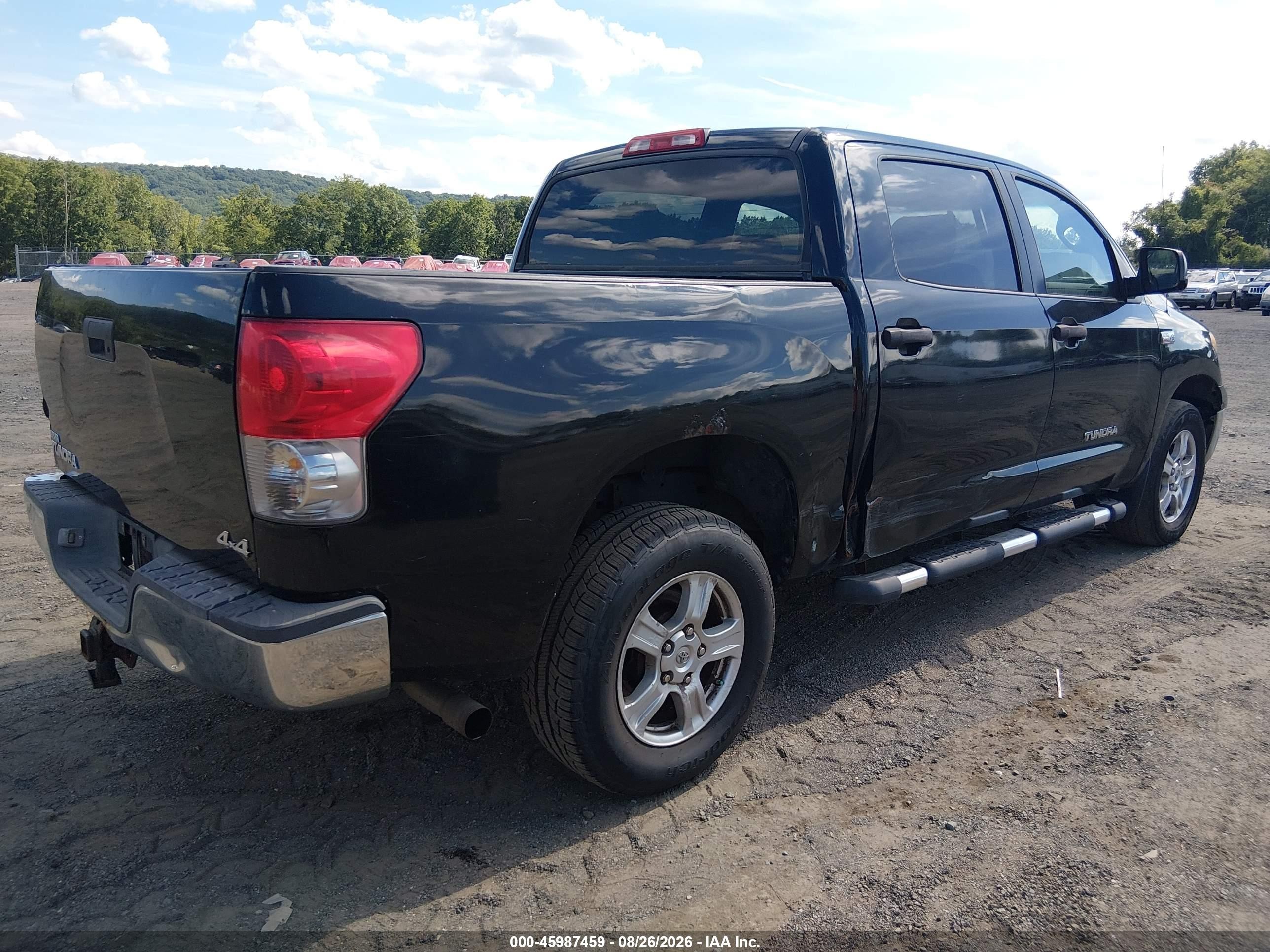 2008 Toyota Tundra Base 5.7l V8 Черный vin: 5TBDV54128S518972