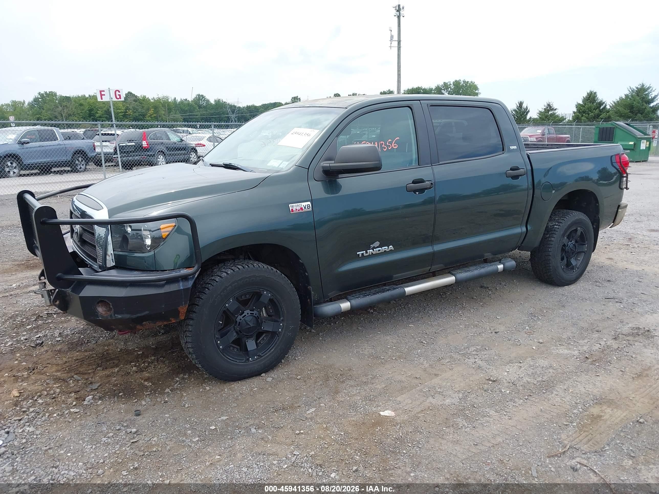 2007 Toyota Tundra Sr5 5.7l V8 Green vin: 5TBDV54137S481817