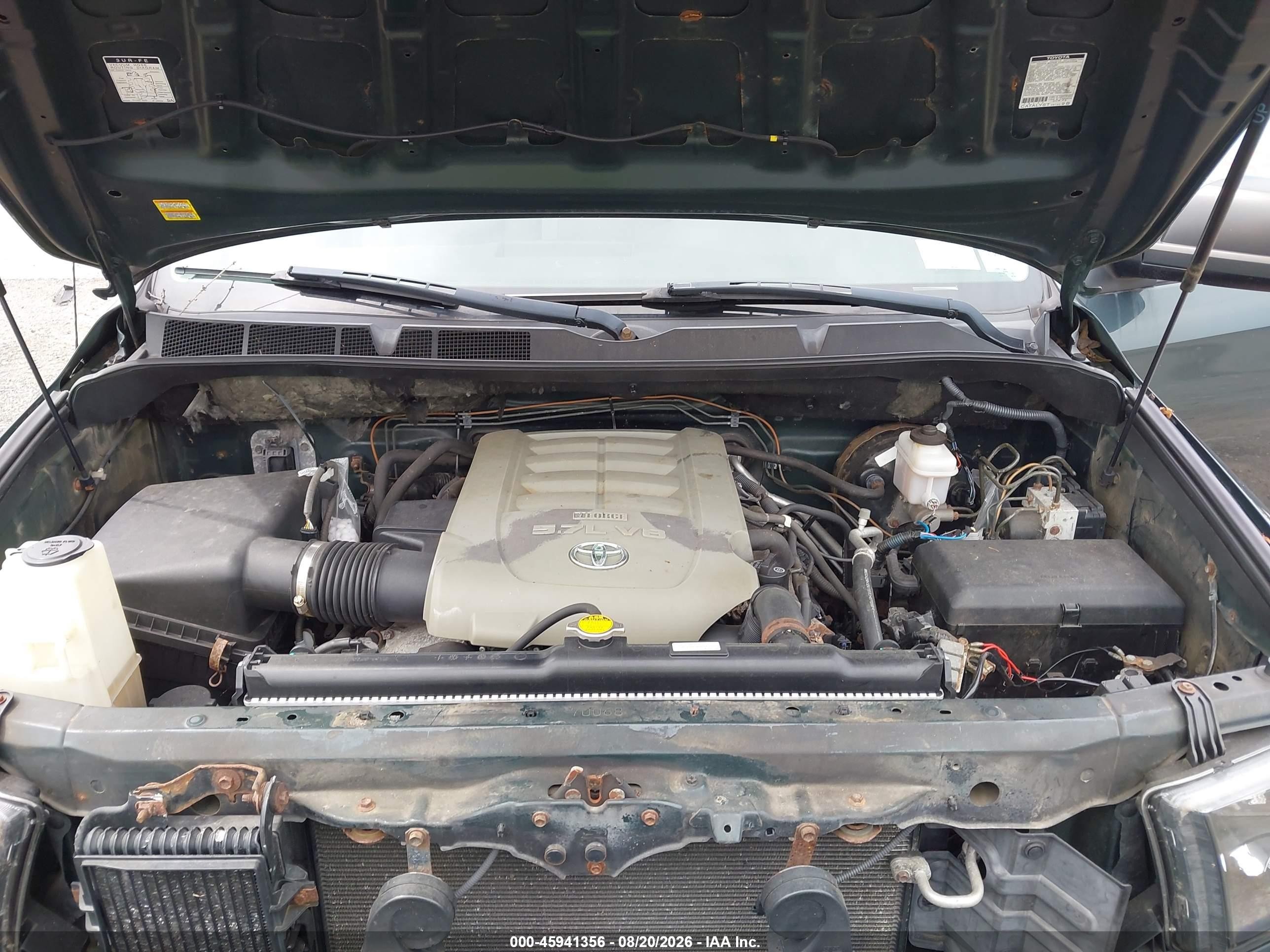2007 Toyota Tundra Sr5 5.7l V8 Green vin: 5TBDV54137S481817