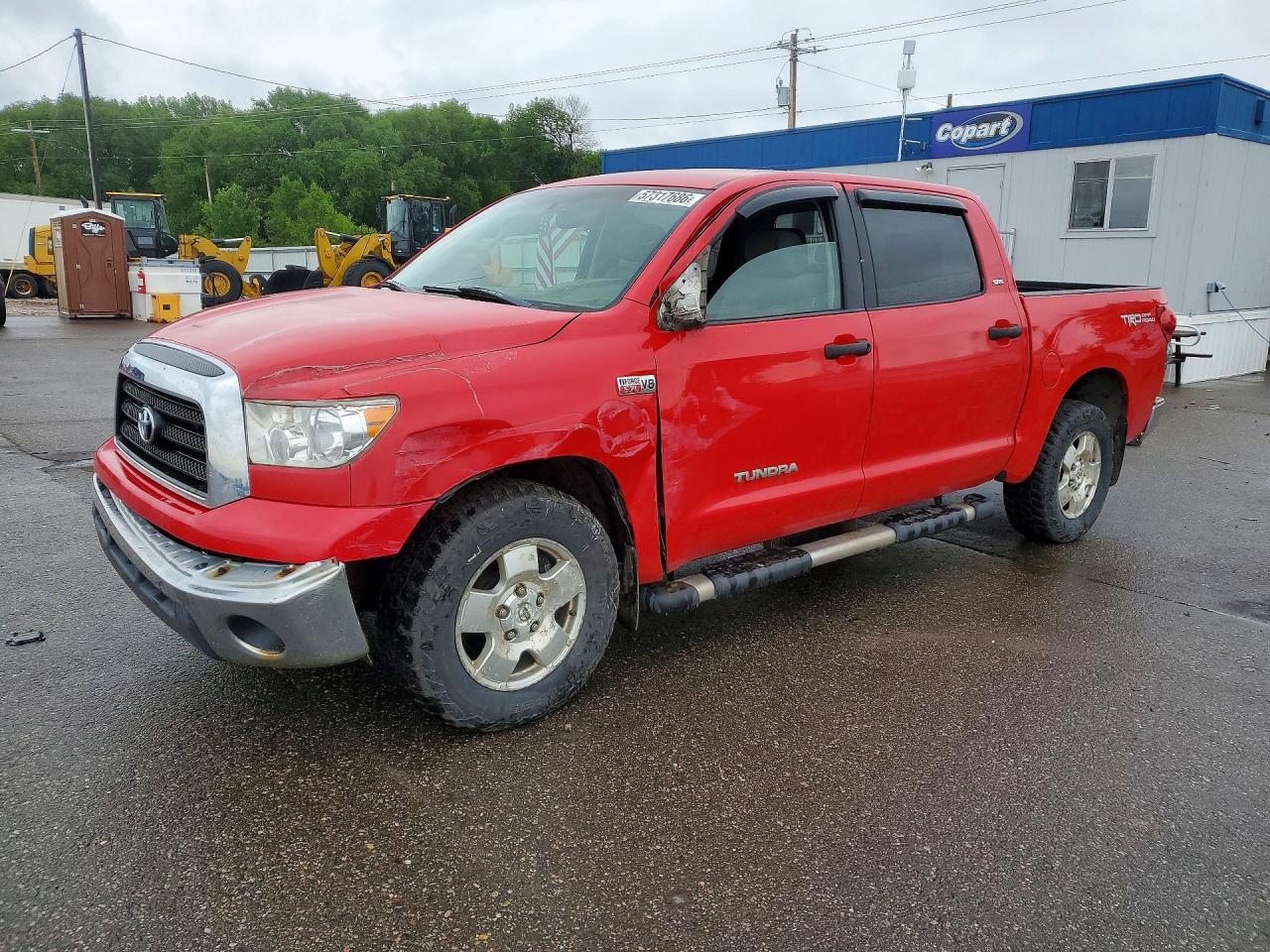2007 Toyota Tundra Crewmax Sr5 Red vin: 5TBDV54177S457987