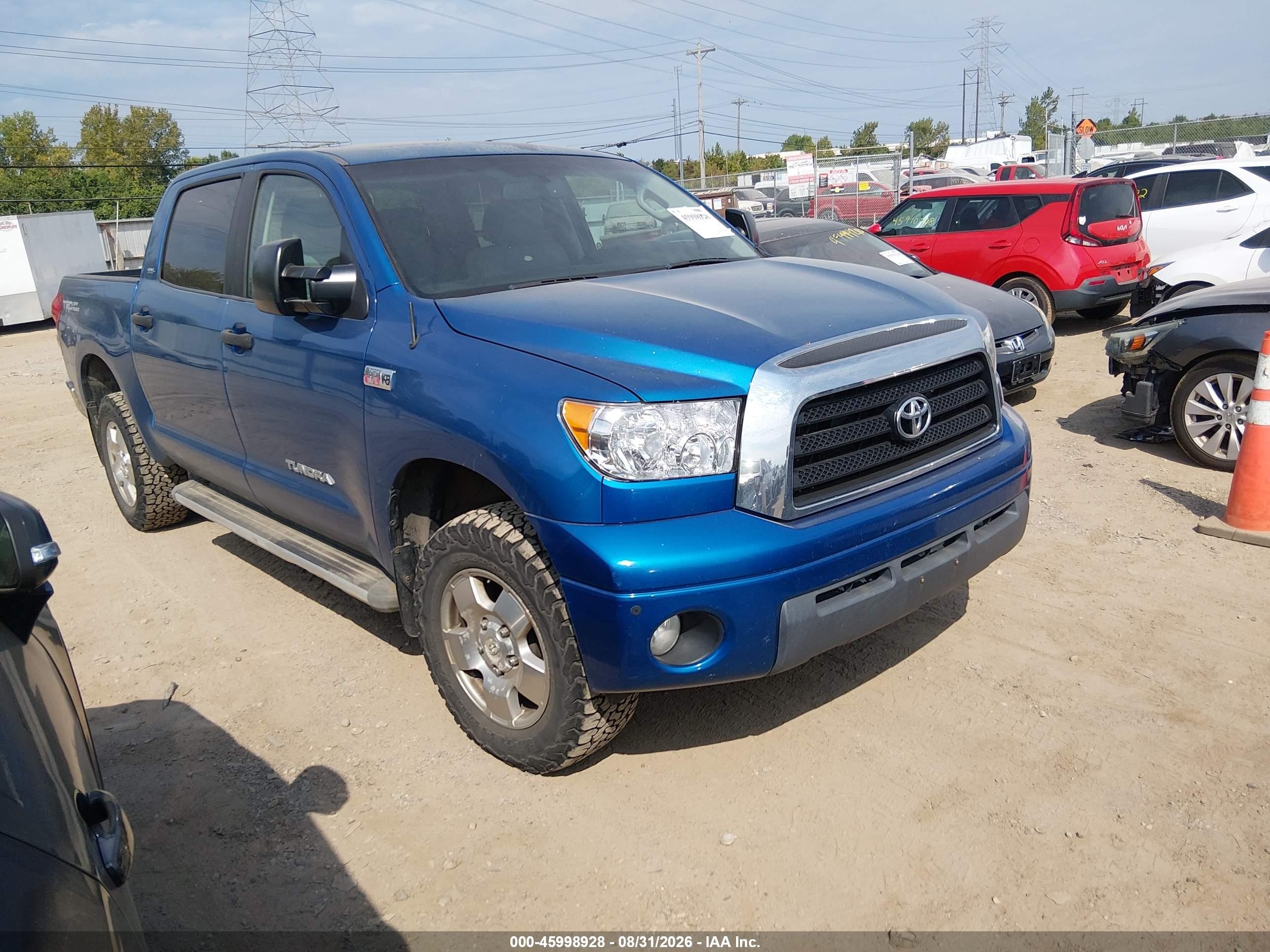 2007 Toyota Tundra Sr5 5.7l V8 Blue vin: 5TBDV54177S463045