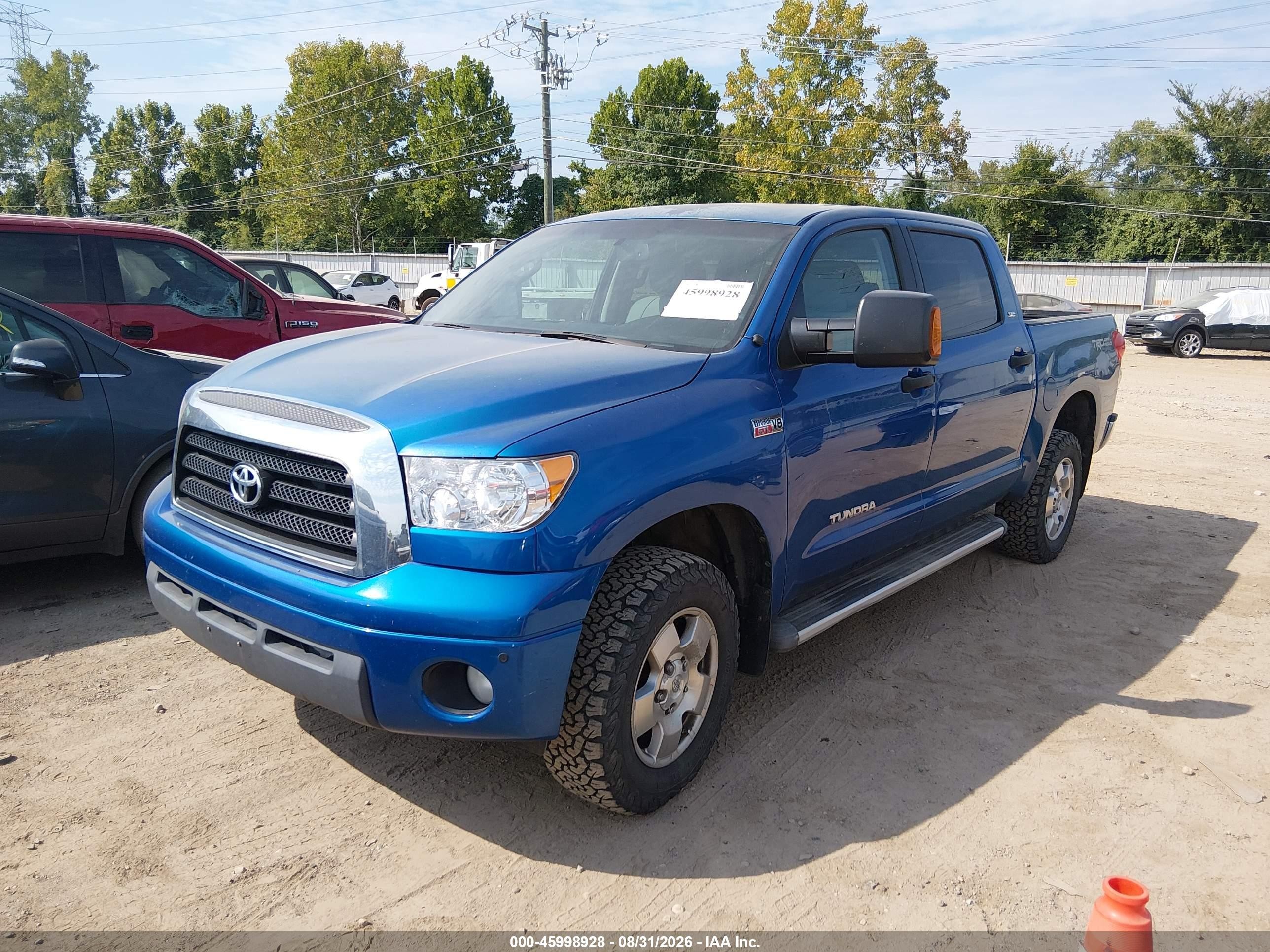 2007 Toyota Tundra Sr5 5.7l V8 Blue vin: 5TBDV54177S463045