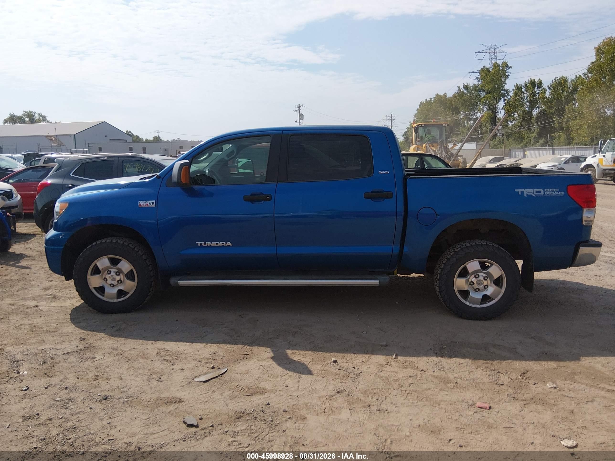 2007 Toyota Tundra Sr5 5.7l V8 Blue vin: 5TBDV54177S463045