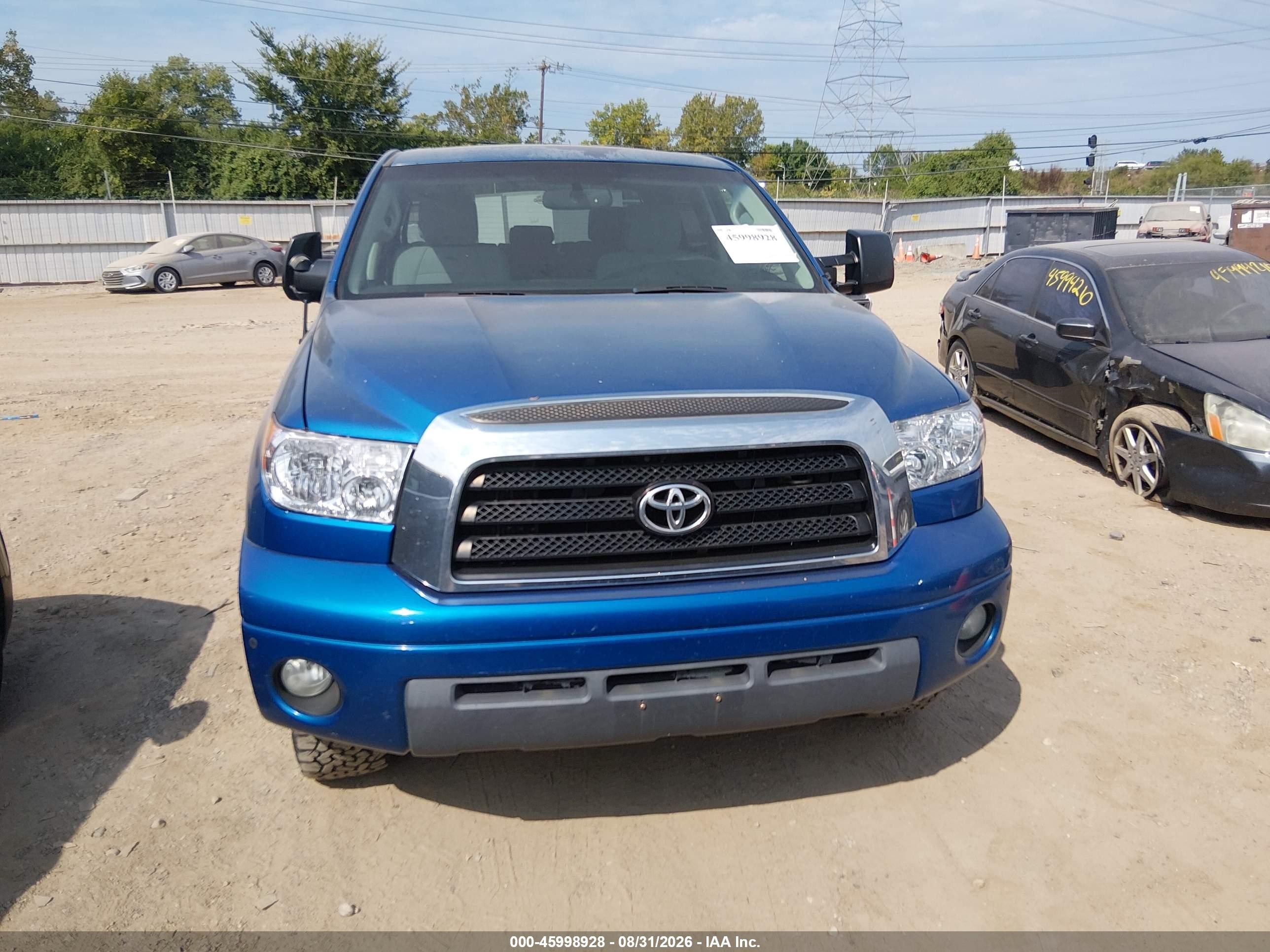 2007 Toyota Tundra Sr5 5.7l V8 Blue vin: 5TBDV54177S463045