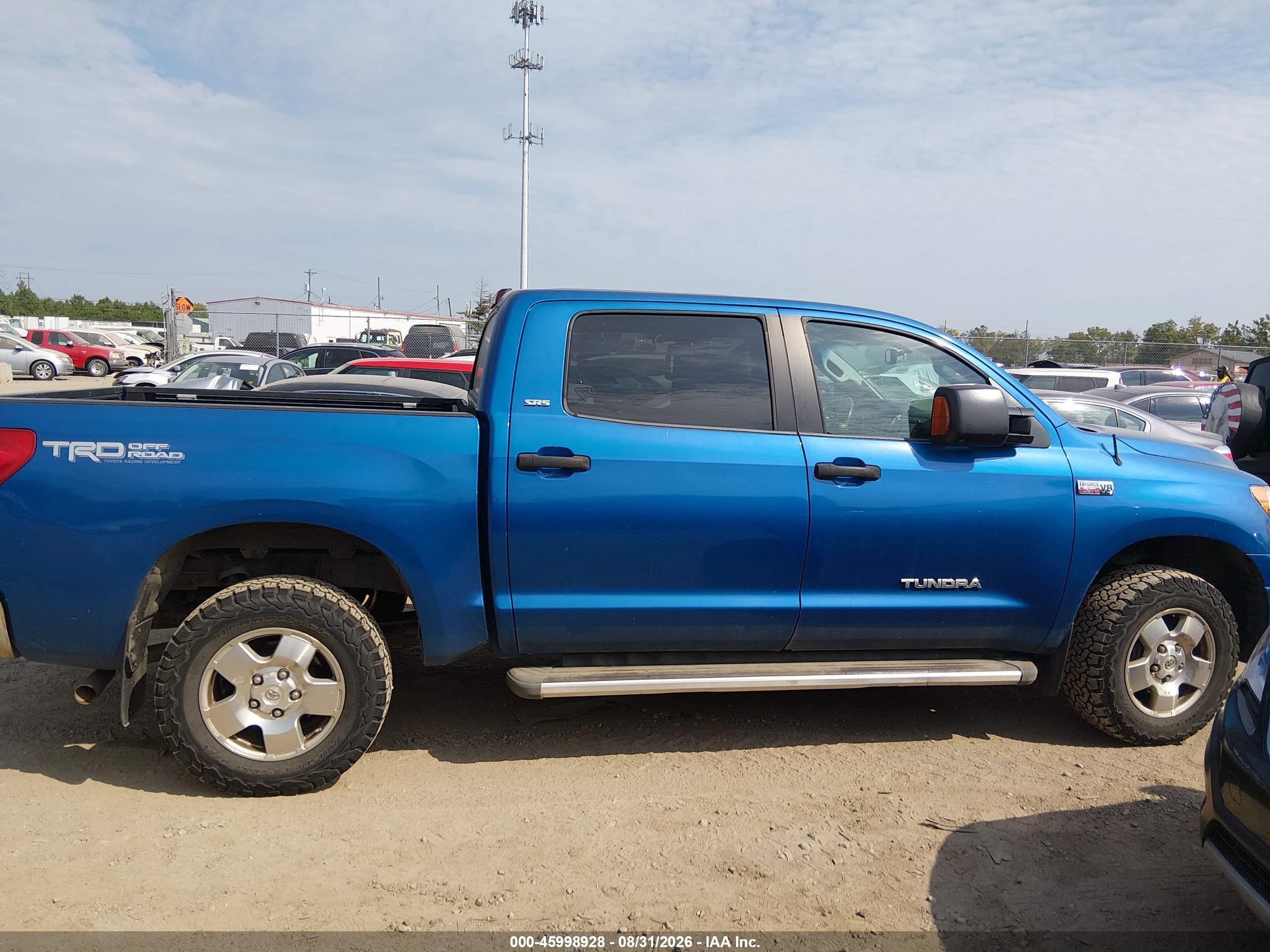2007 Toyota Tundra Sr5 5.7l V8 Blue vin: 5TBDV54177S463045