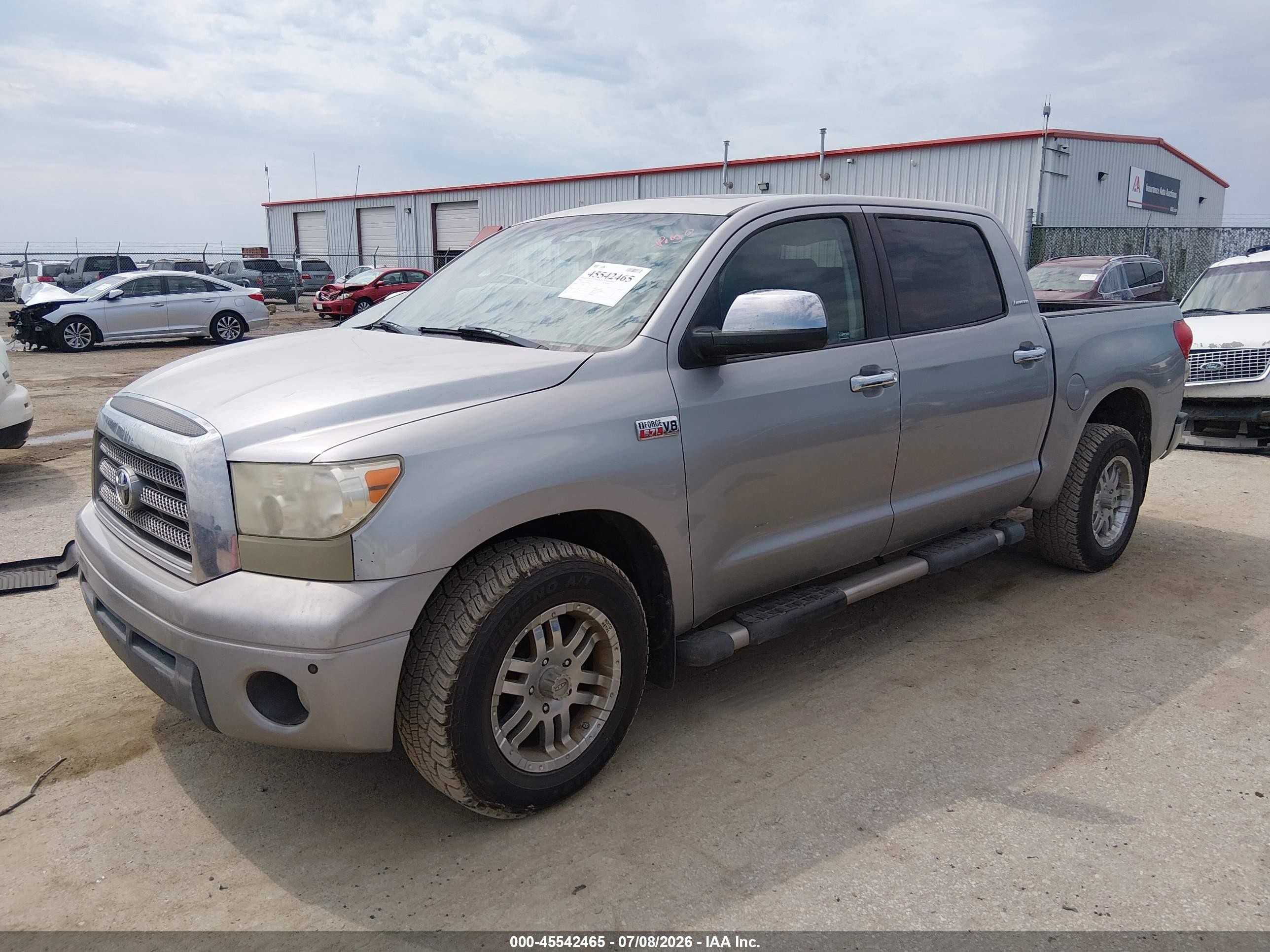 2008 Toyota Tundra Limited 5.7l V8 Silver vin: 5TBDV58118S520576