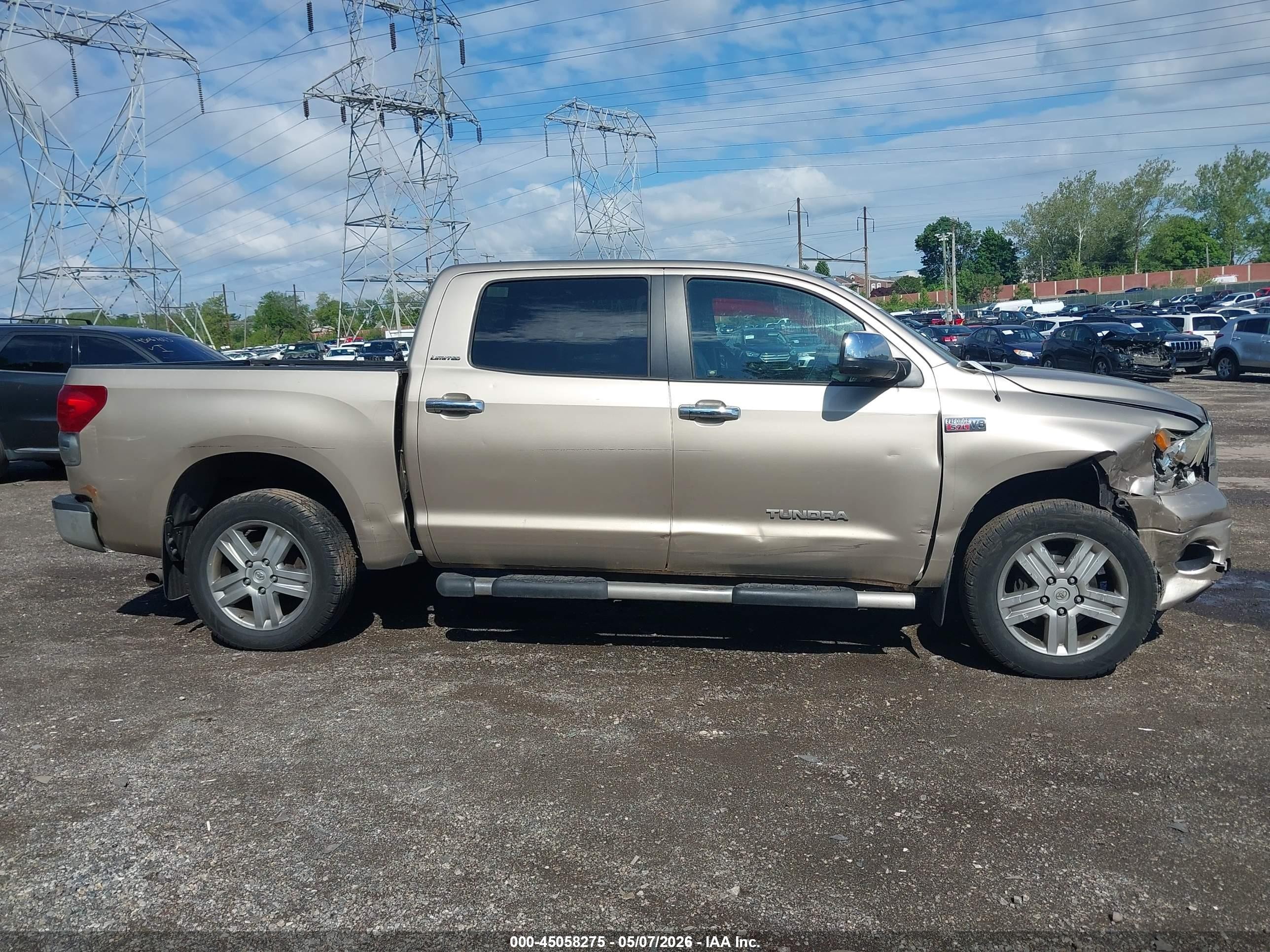 2008 Toyota Tundra Limited 5.7l V8 Gold vin: 5TBDV58148S521799