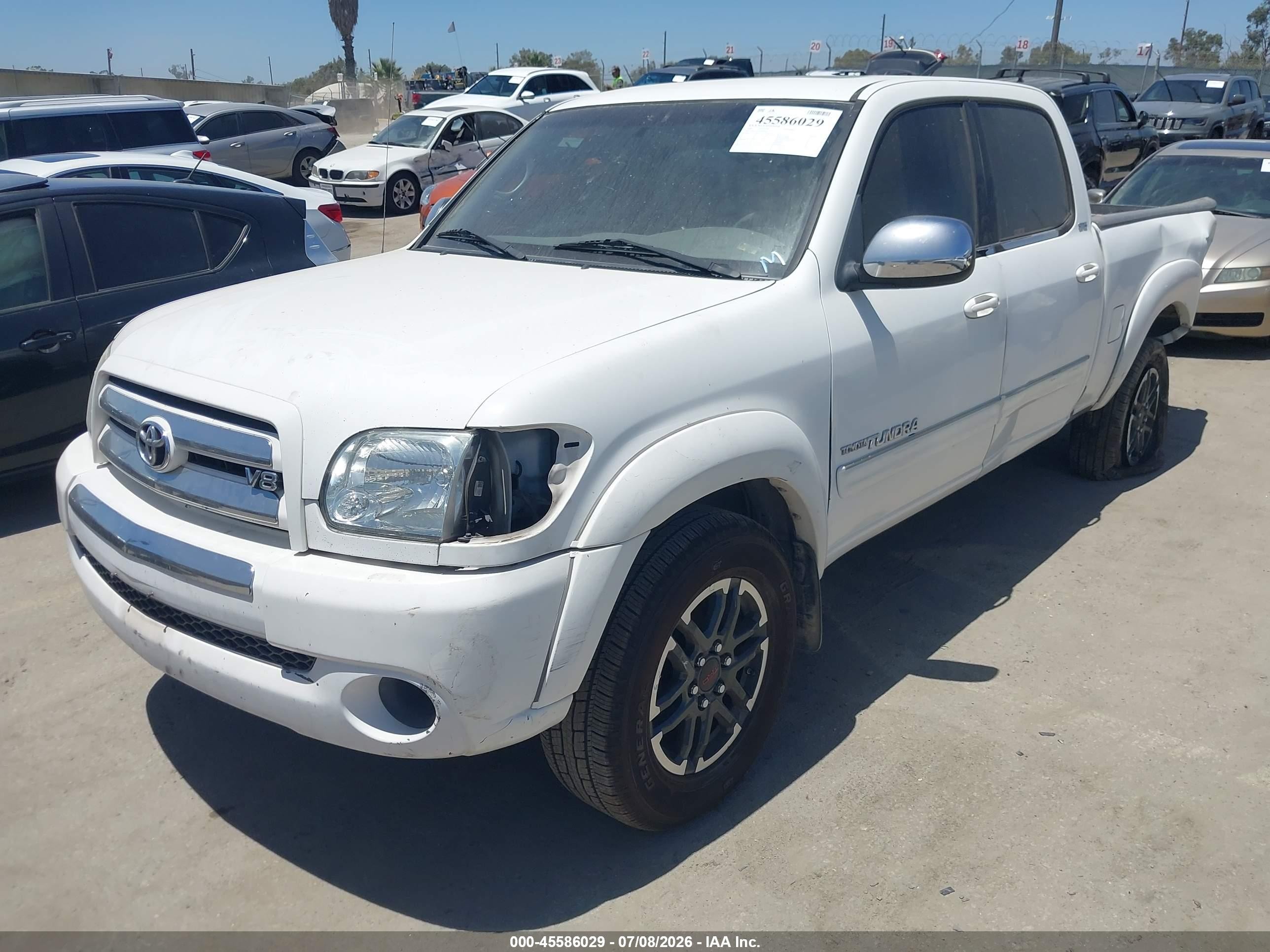 2006 Toyota Tundra Sr5 V8 White vin: 5TBET34136S528504