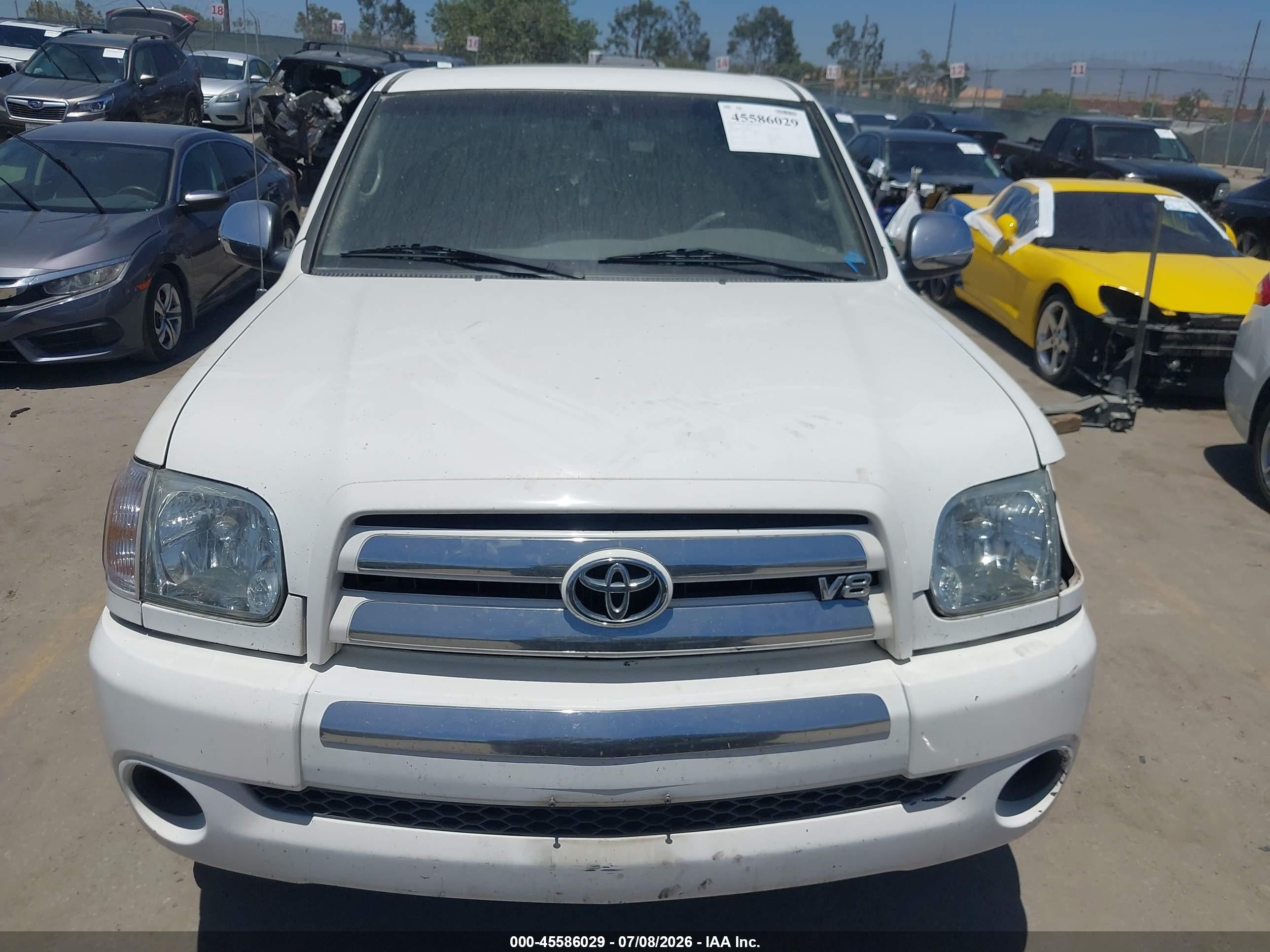 2006 Toyota Tundra Sr5 V8 White vin: 5TBET34136S528504