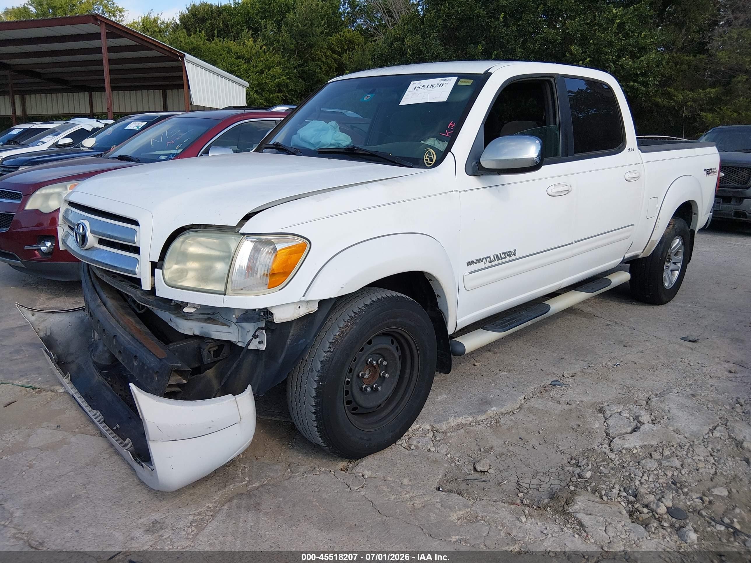 2006 Toyota Tundra Sr5 V8 White vin: 5TBET34136S545545