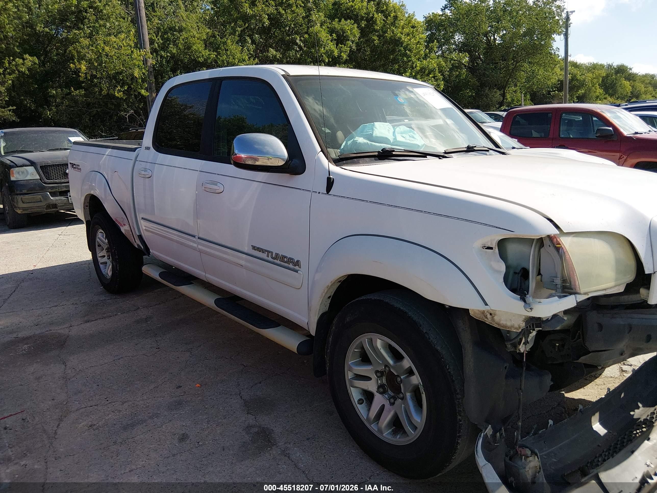 2006 Toyota Tundra Sr5 V8 White vin: 5TBET34136S545545
