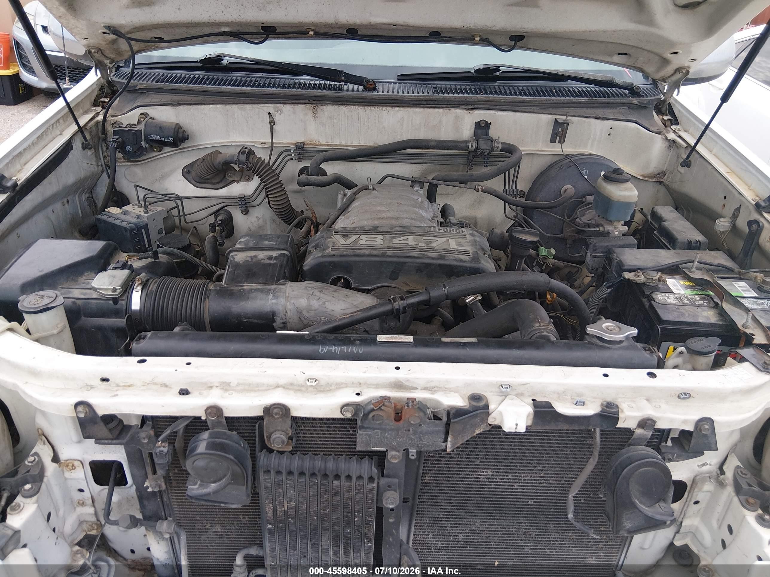 2004 Toyota Tundra Sr5 V8 White vin: 5TBET34154S456668