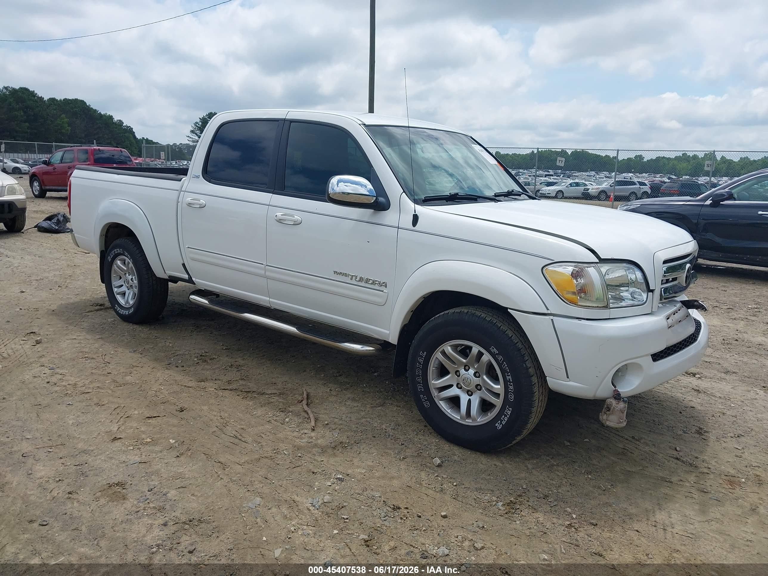2006 Toyota Tundra Sr5 V8 White vin: 5TBET34166S514645