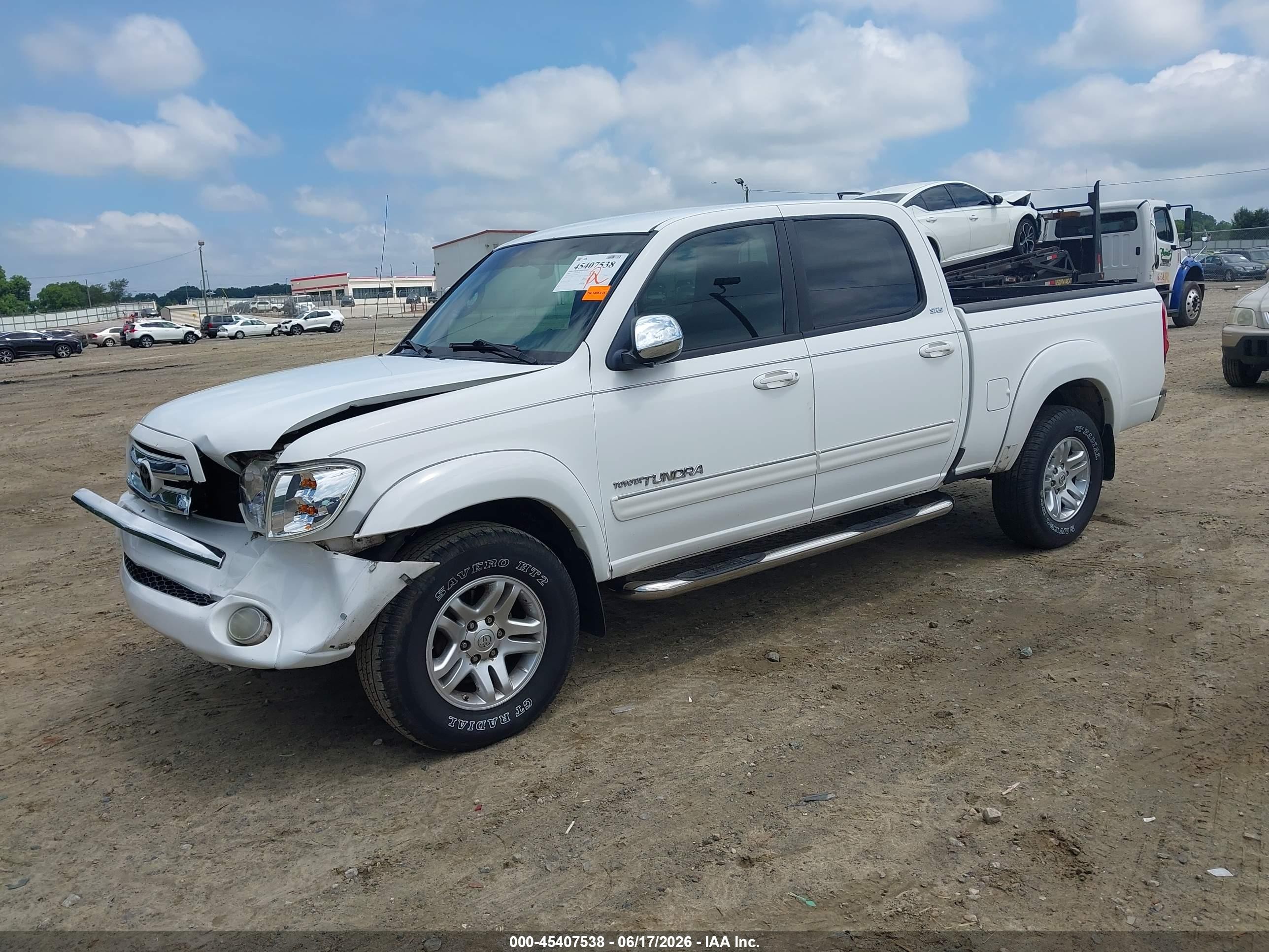 2006 Toyota Tundra Sr5 V8 White vin: 5TBET34166S514645