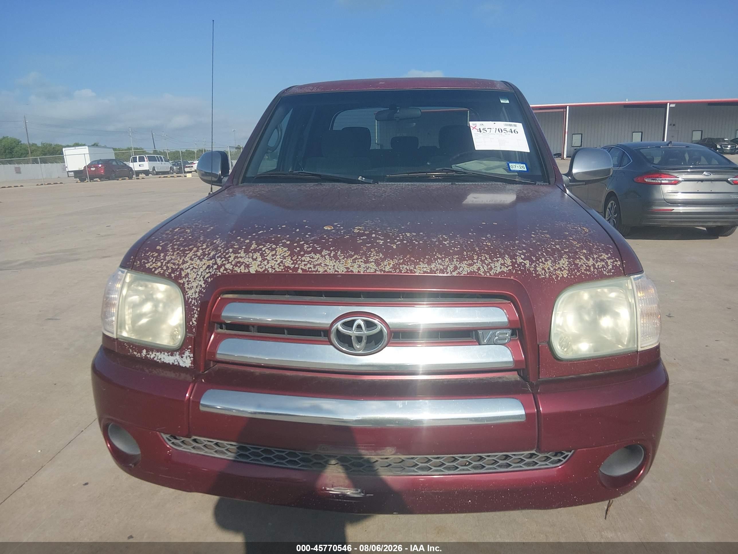 2006 Toyota Tundra Sr5 V8 Maroon vin: 5TBET34166S560458