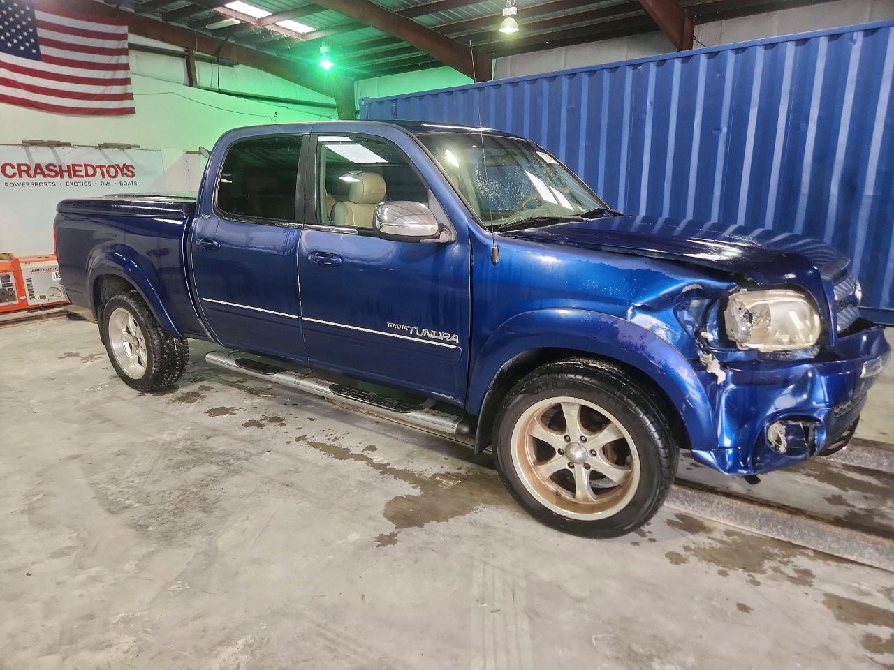 2006 Toyota Tundra Double Cab Sr5 Blue vin: 5TBET34176S540154