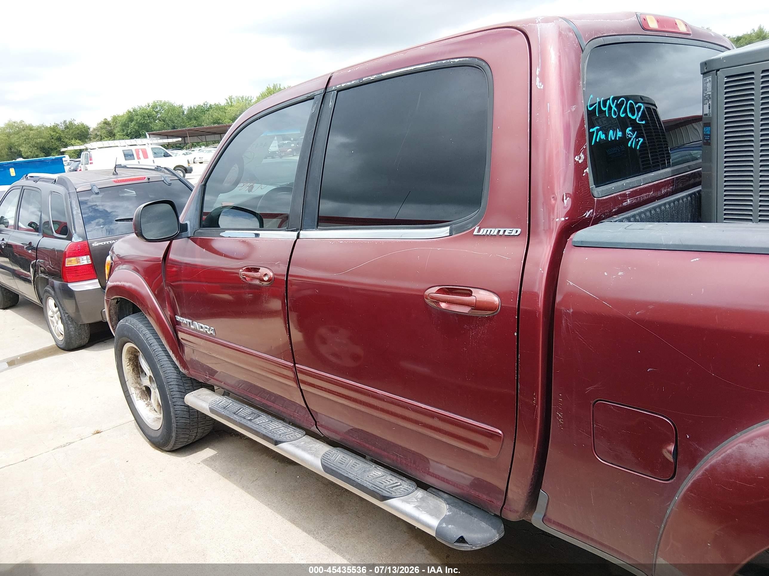 2004 Toyota Tundra Limited V8 Maroon vin: 5TBET38144S448202