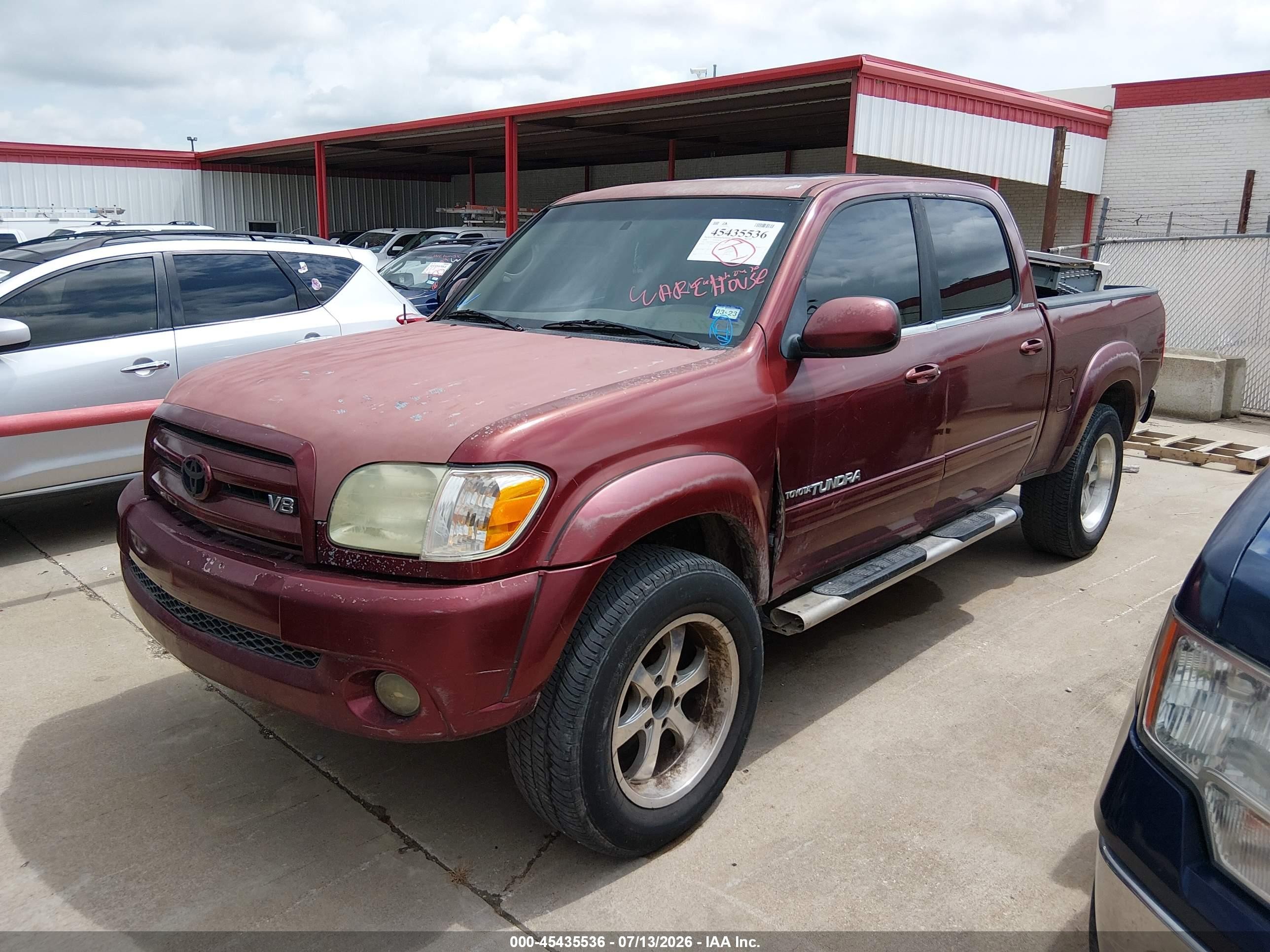 2004 Toyota Tundra Limited V8 Maroon vin: 5TBET38144S448202