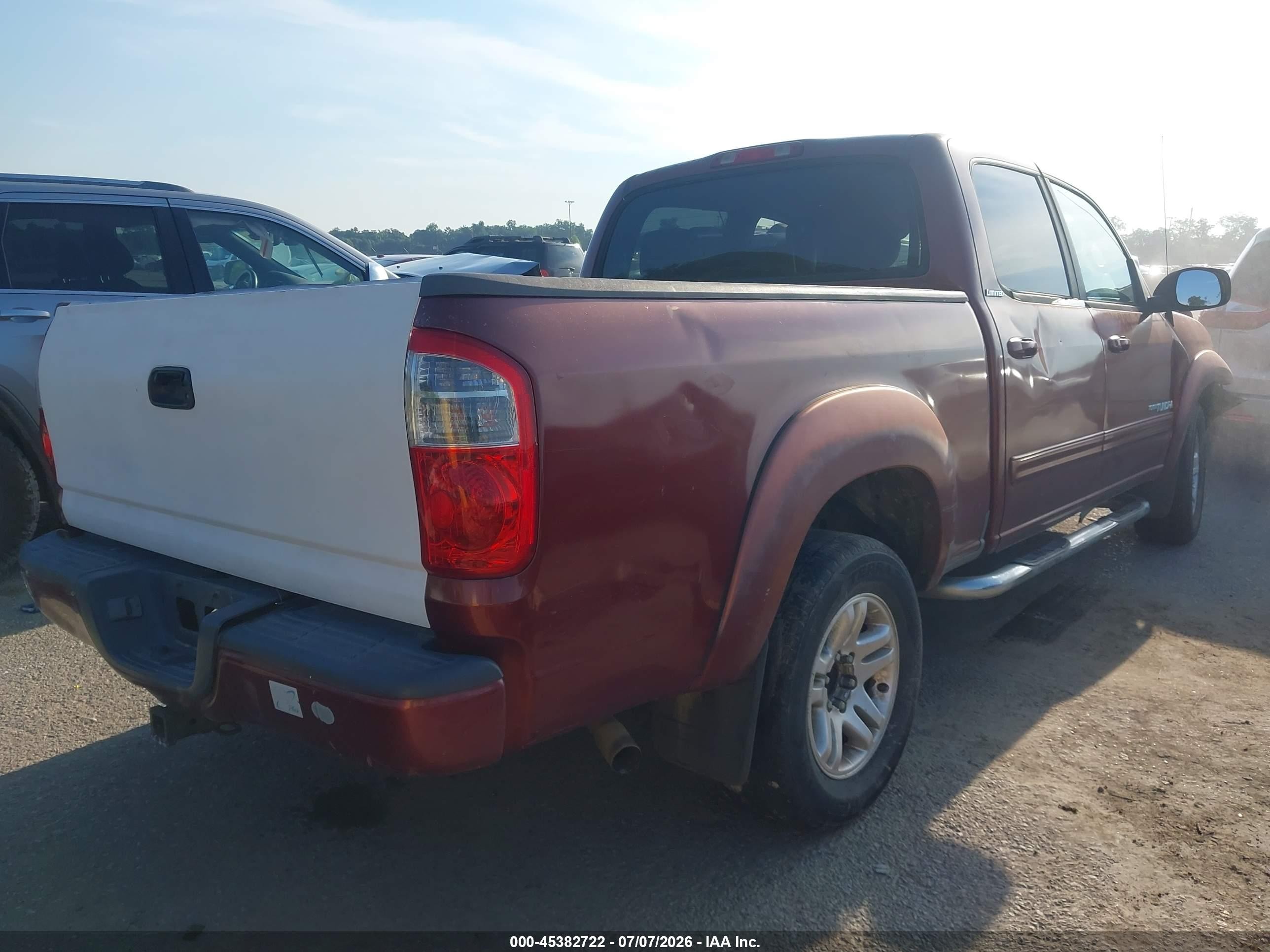 2006 Toyota Tundra Limited V8 Red vin: 5TBET38196S511202