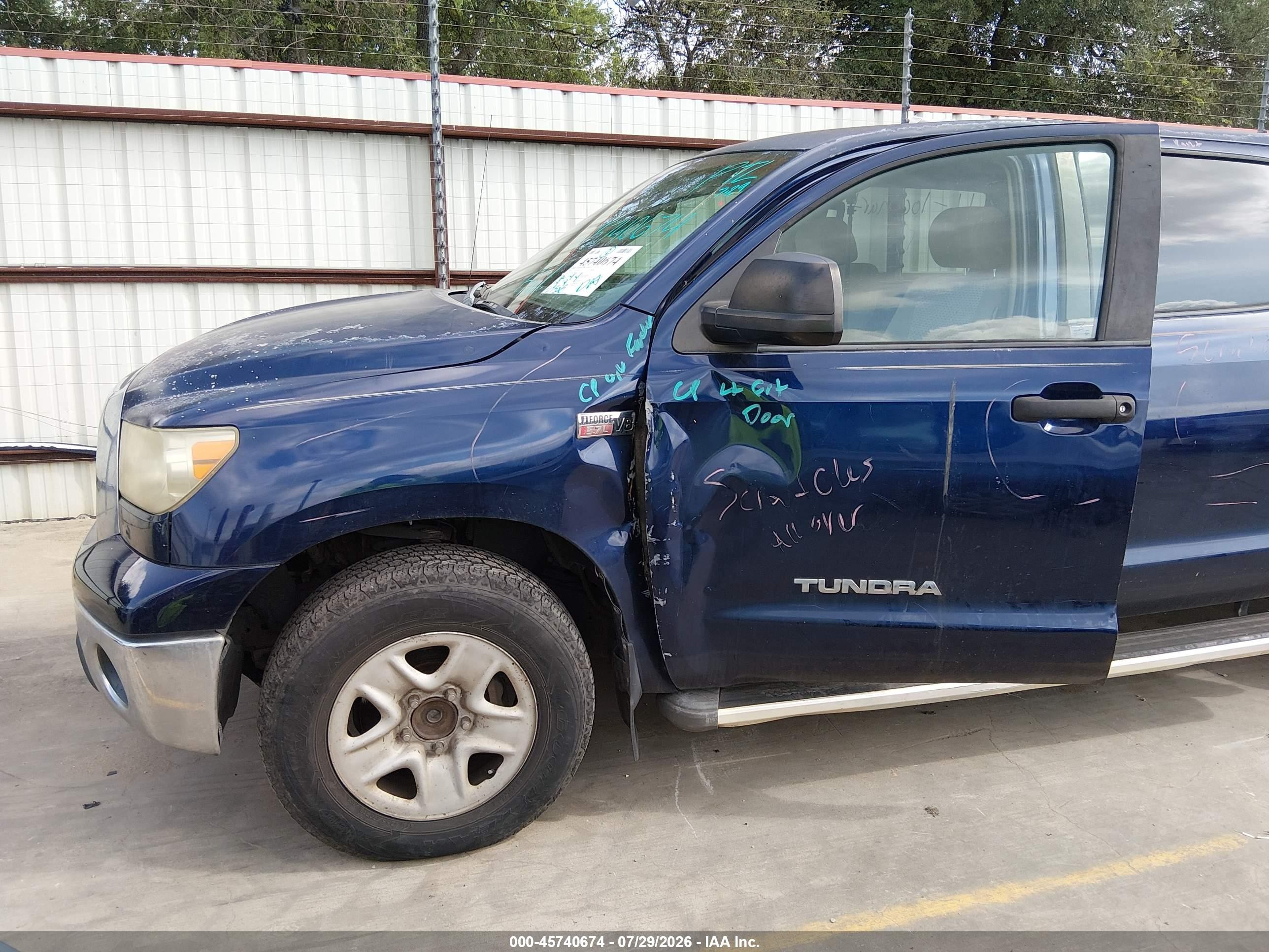 2007 Toyota Tundra Sr5 5.7l V8 Dark Blue vin: 5TBEV54117S454085