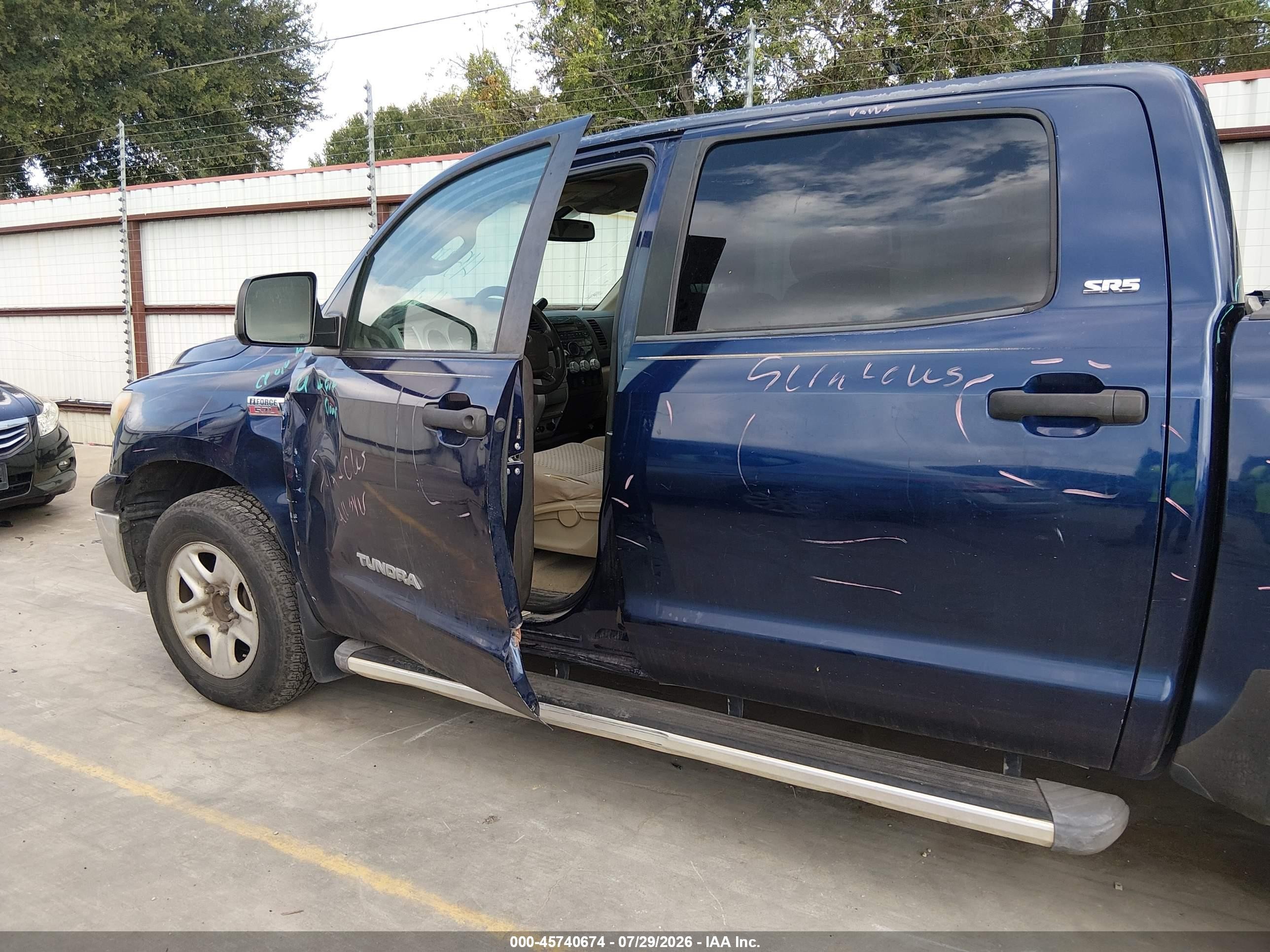 2007 Toyota Tundra Sr5 5.7l V8 Dark Blue vin: 5TBEV54117S454085