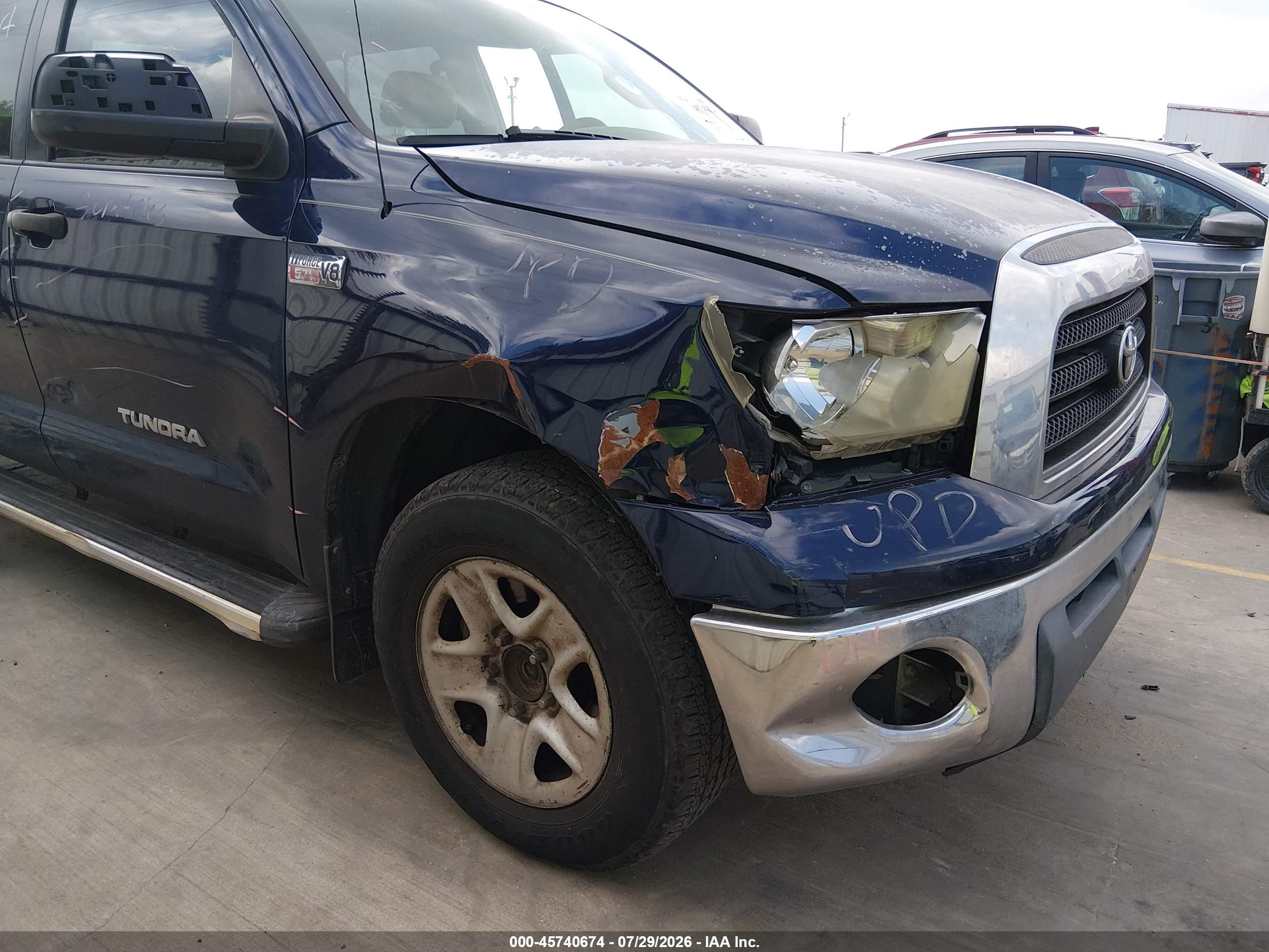 2007 Toyota Tundra Sr5 5.7l V8 Dark Blue vin: 5TBEV54117S454085