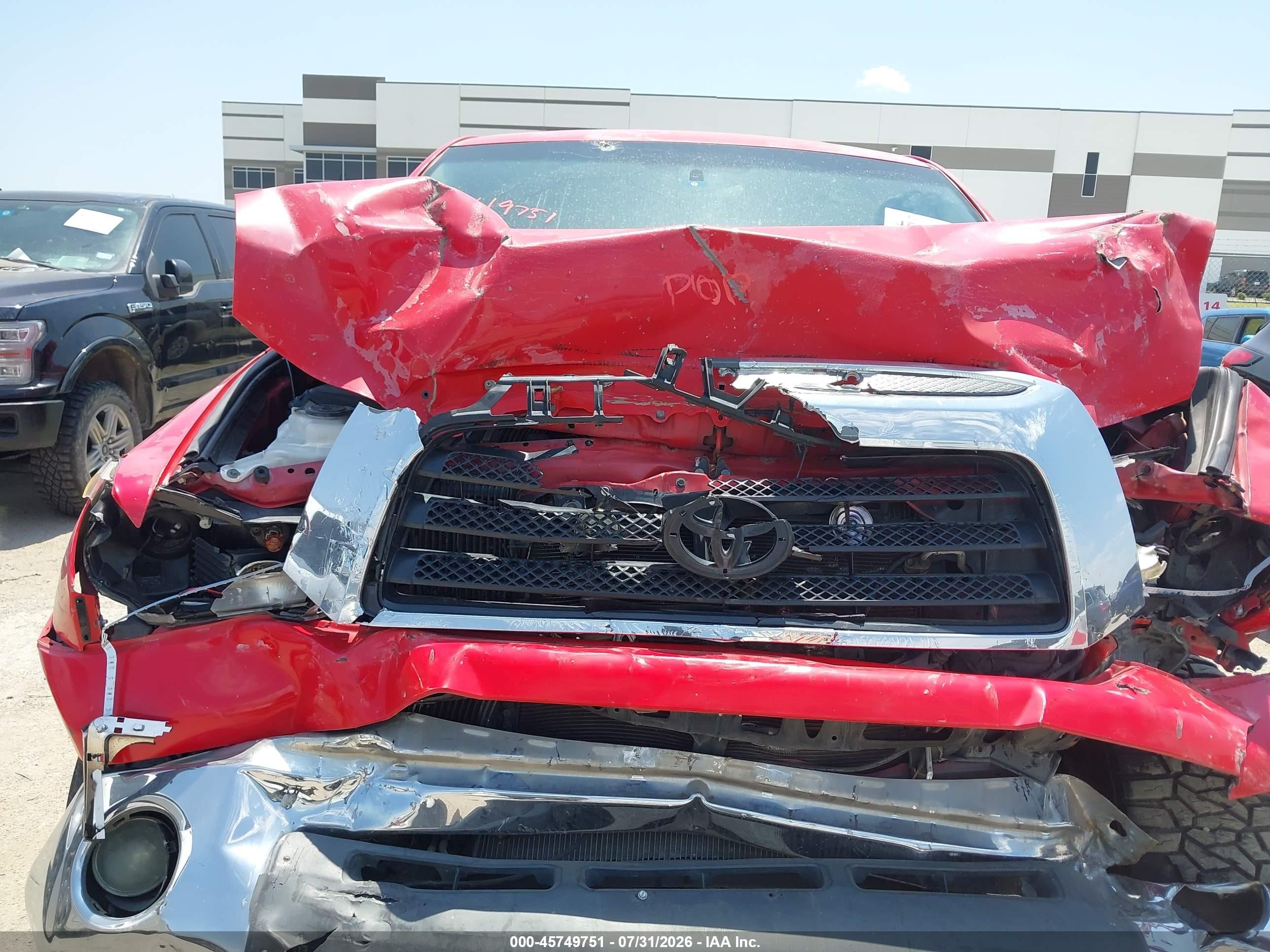 2007 Toyota Tundra Sr5 5.7l V8 Red vin: 5TBEV54127S466679