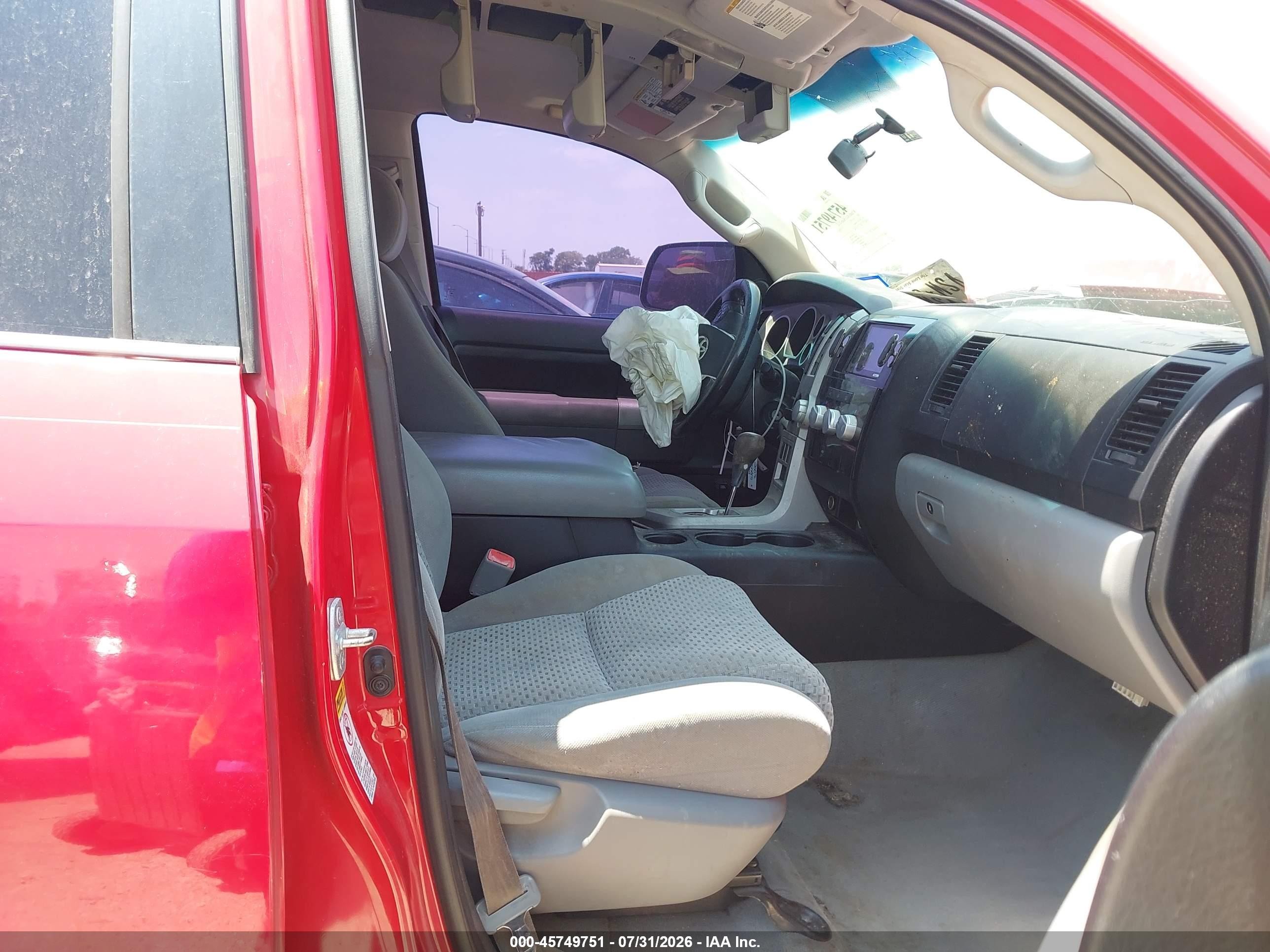 2007 Toyota Tundra Sr5 5.7l V8 Red vin: 5TBEV54127S466679