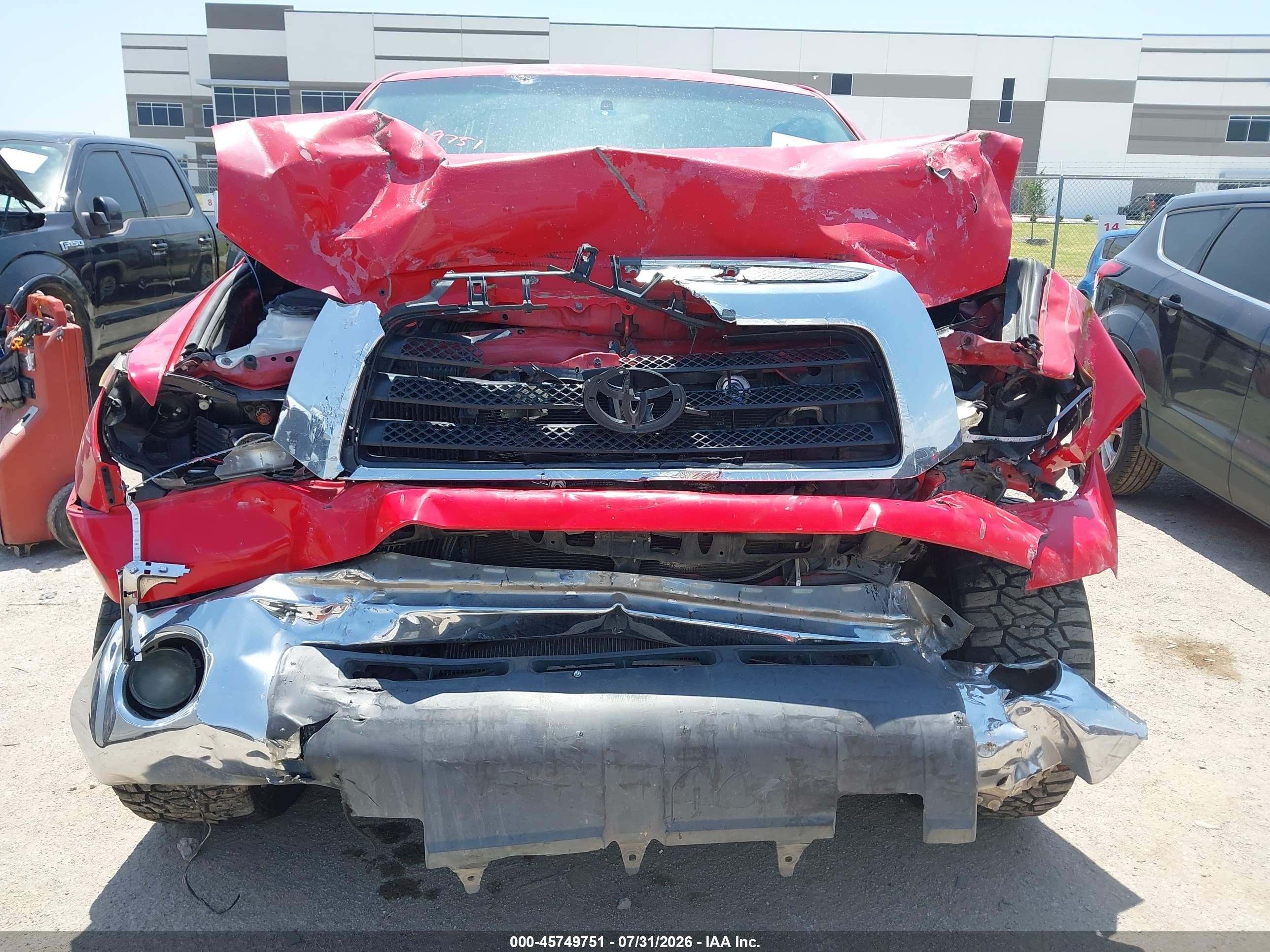 2007 Toyota Tundra Sr5 5.7l V8 Red vin: 5TBEV54127S466679